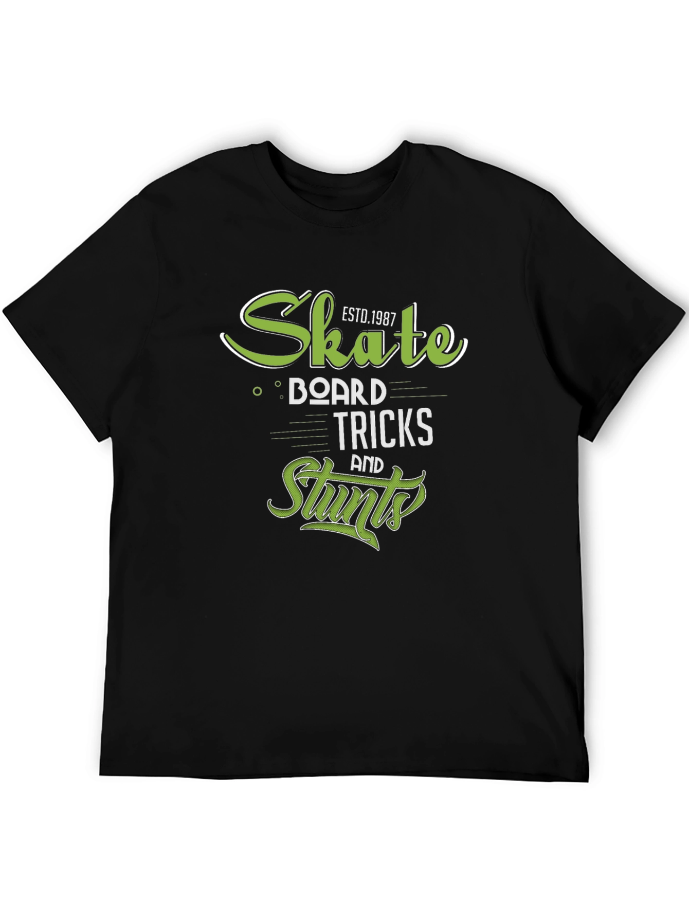 Skateboard Tricks & Stunts Black T-Shirt