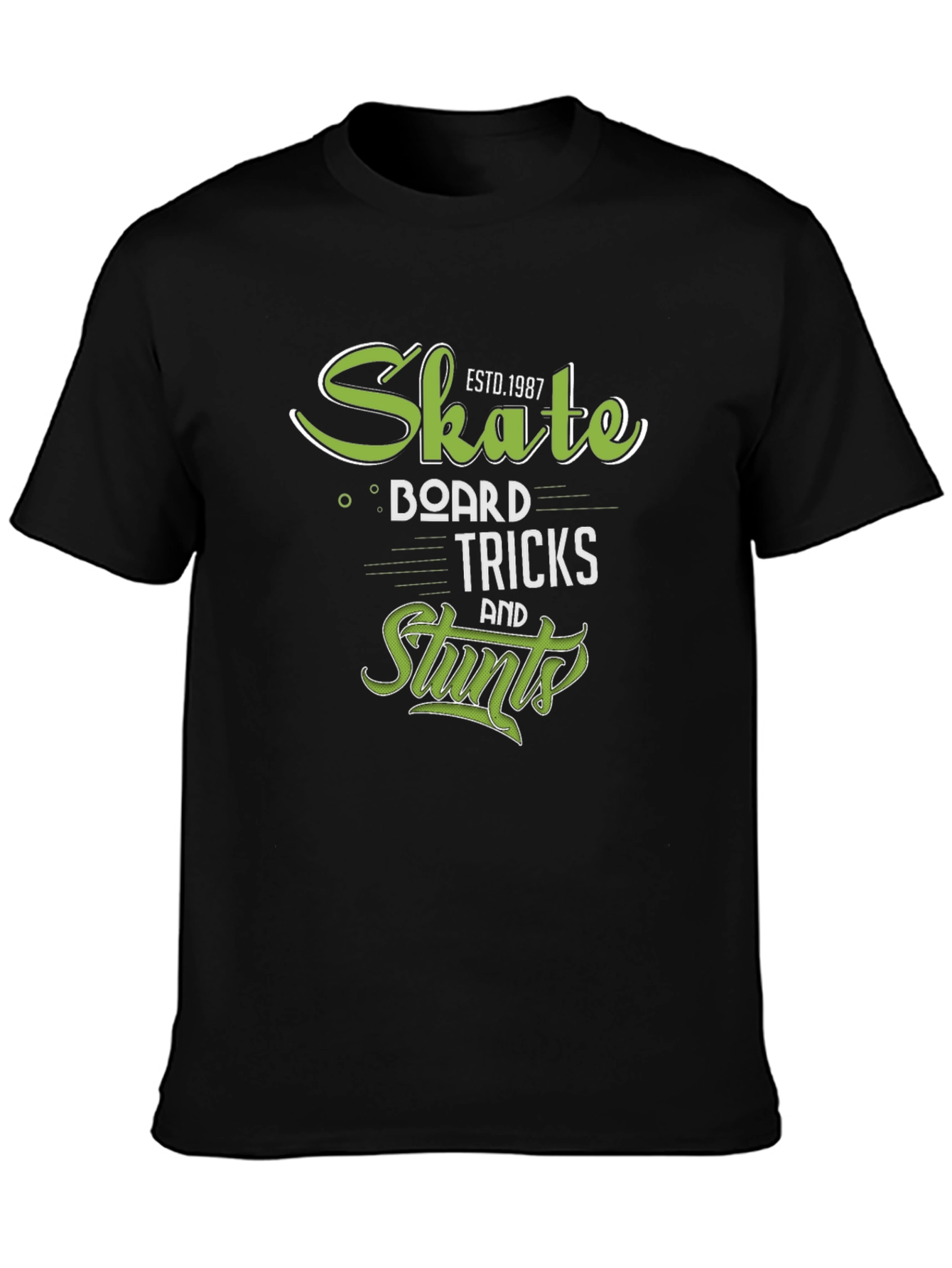 Skateboard Tricks & Stunts Black T-Shirt