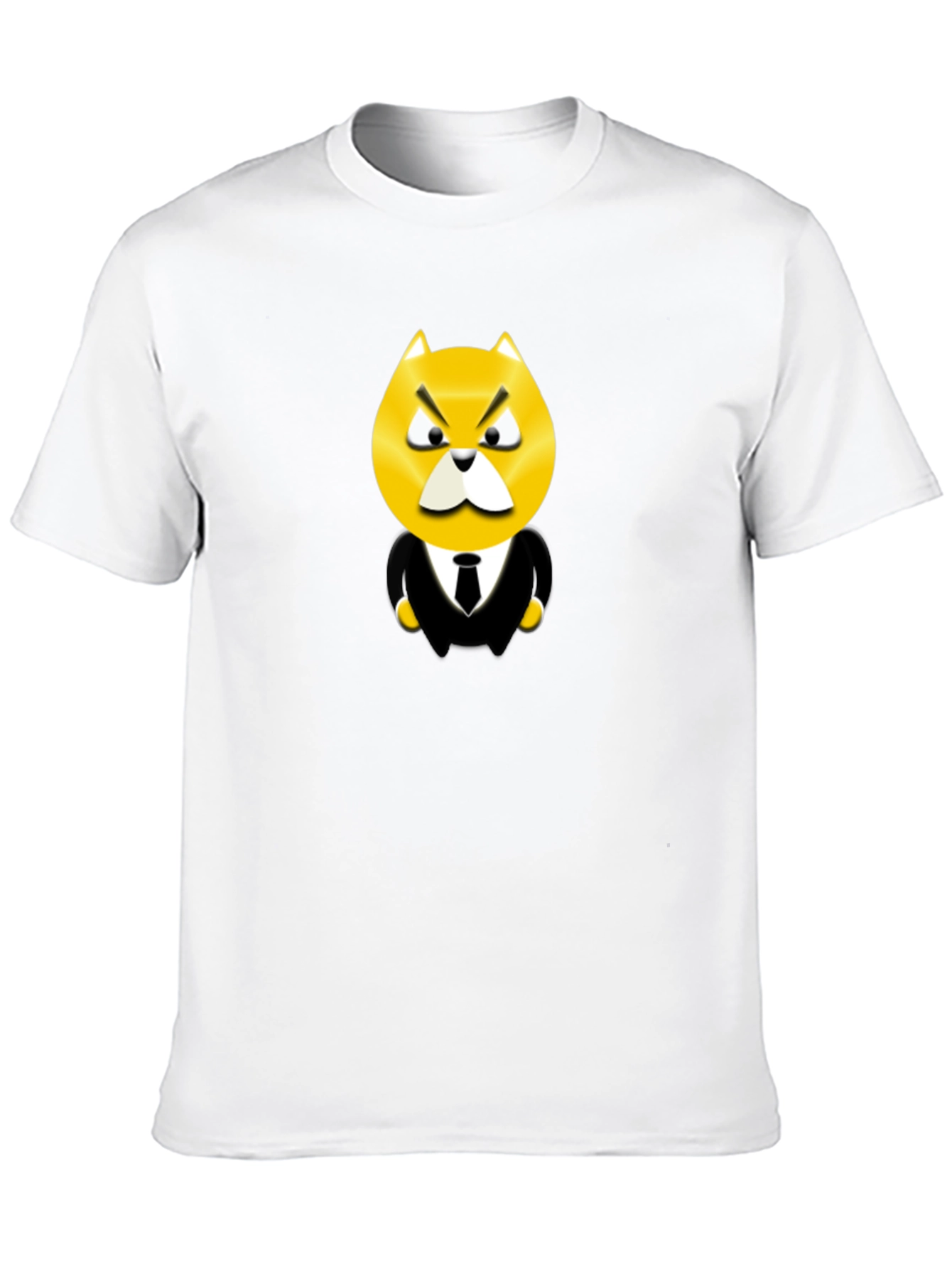 Cartoon Cat Boss Graphic Tee - Black