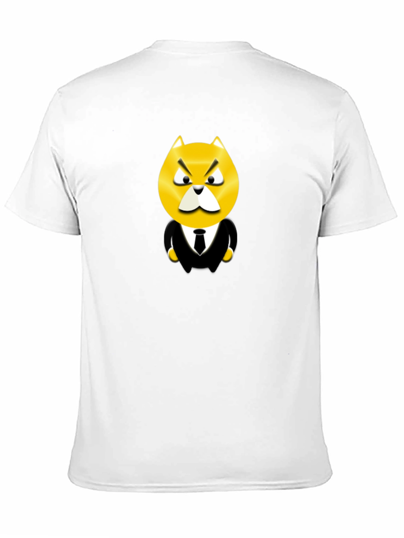 Cartoon Cat Boss Graphic Tee - Black