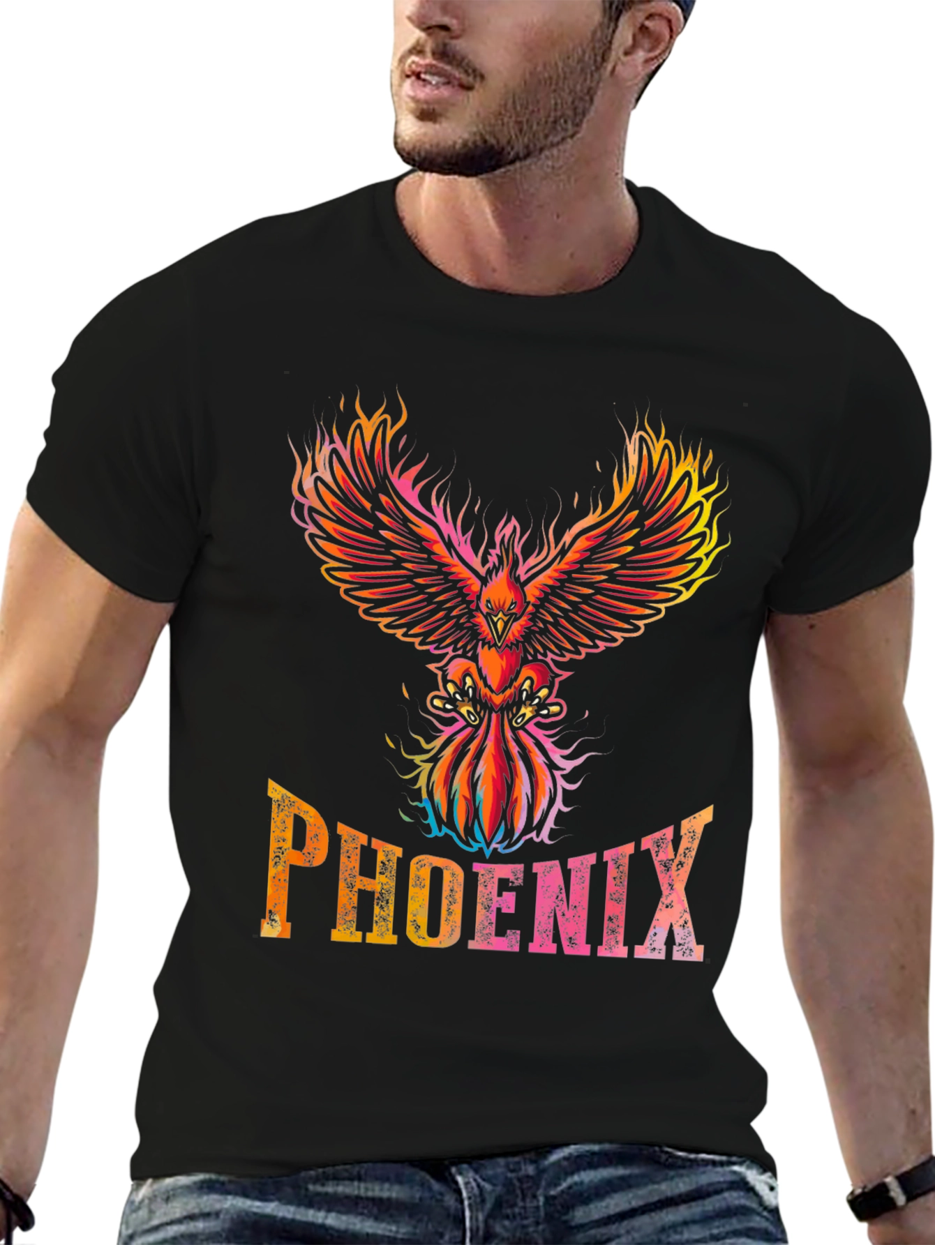 Phoenix Graphic T-Shirt - Flaming Bird Design