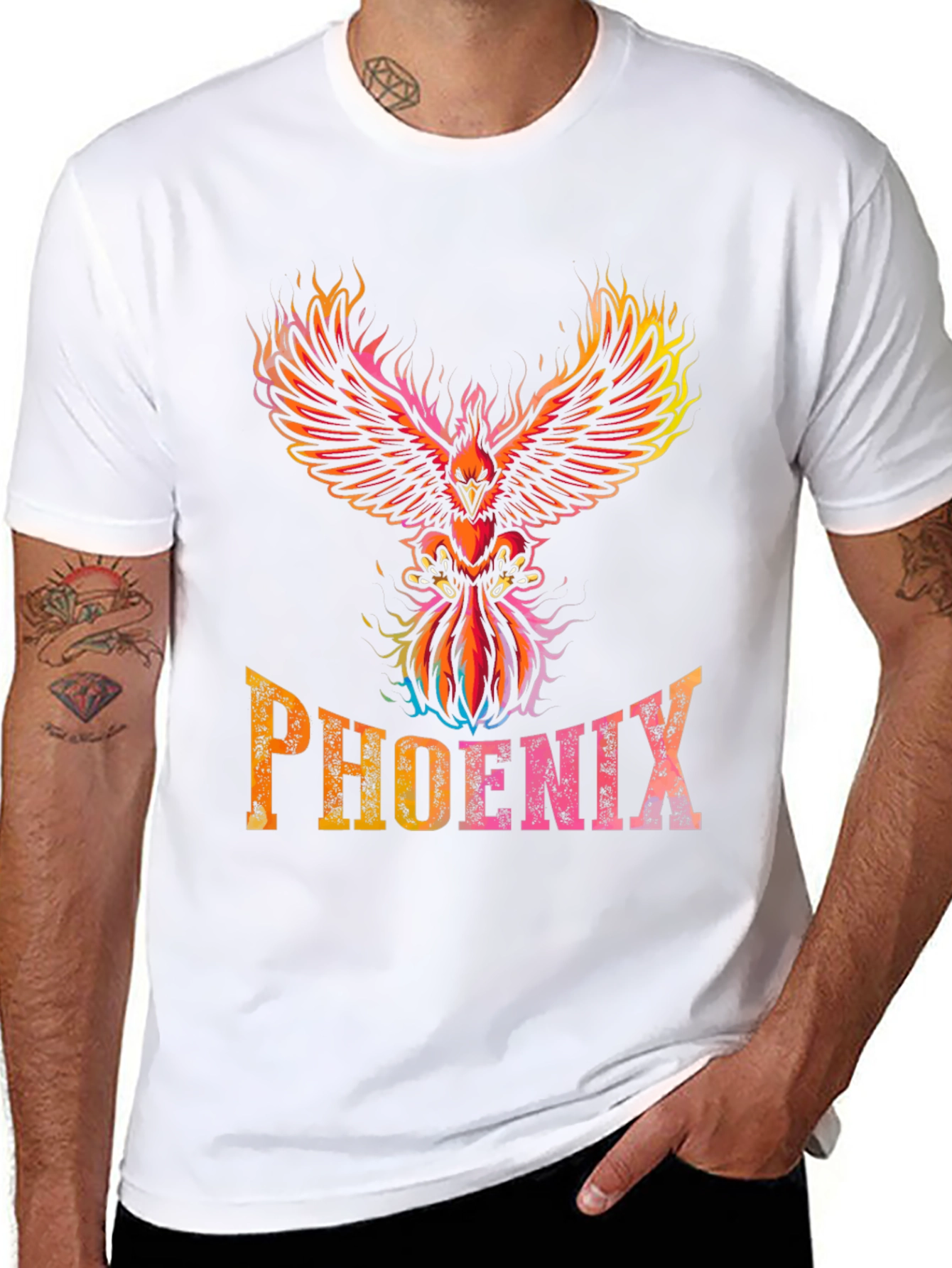 Phoenix Graphic T-Shirt - Flaming Bird Design