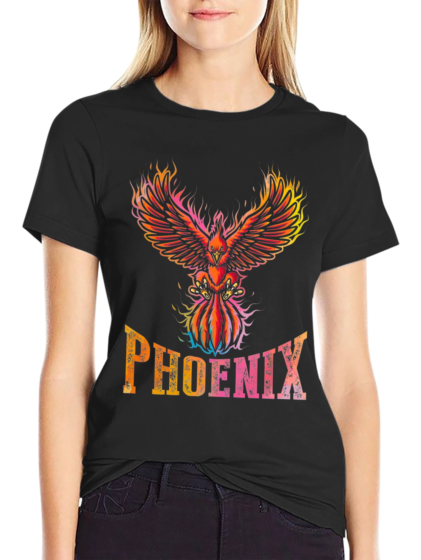 Phoenix Graphic T-Shirt - Flaming Bird Design