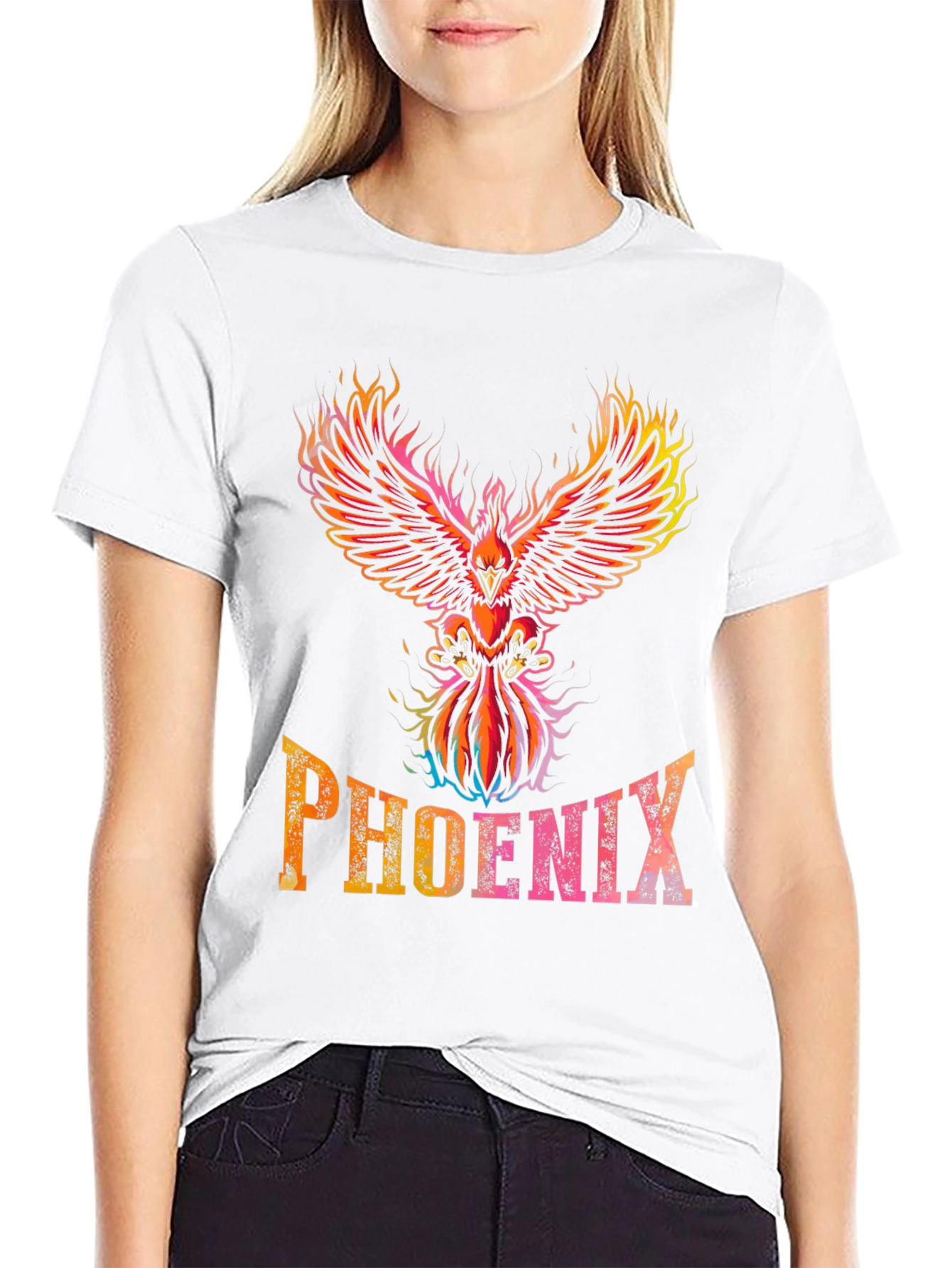 Phoenix Graphic T-Shirt - Flaming Bird Design