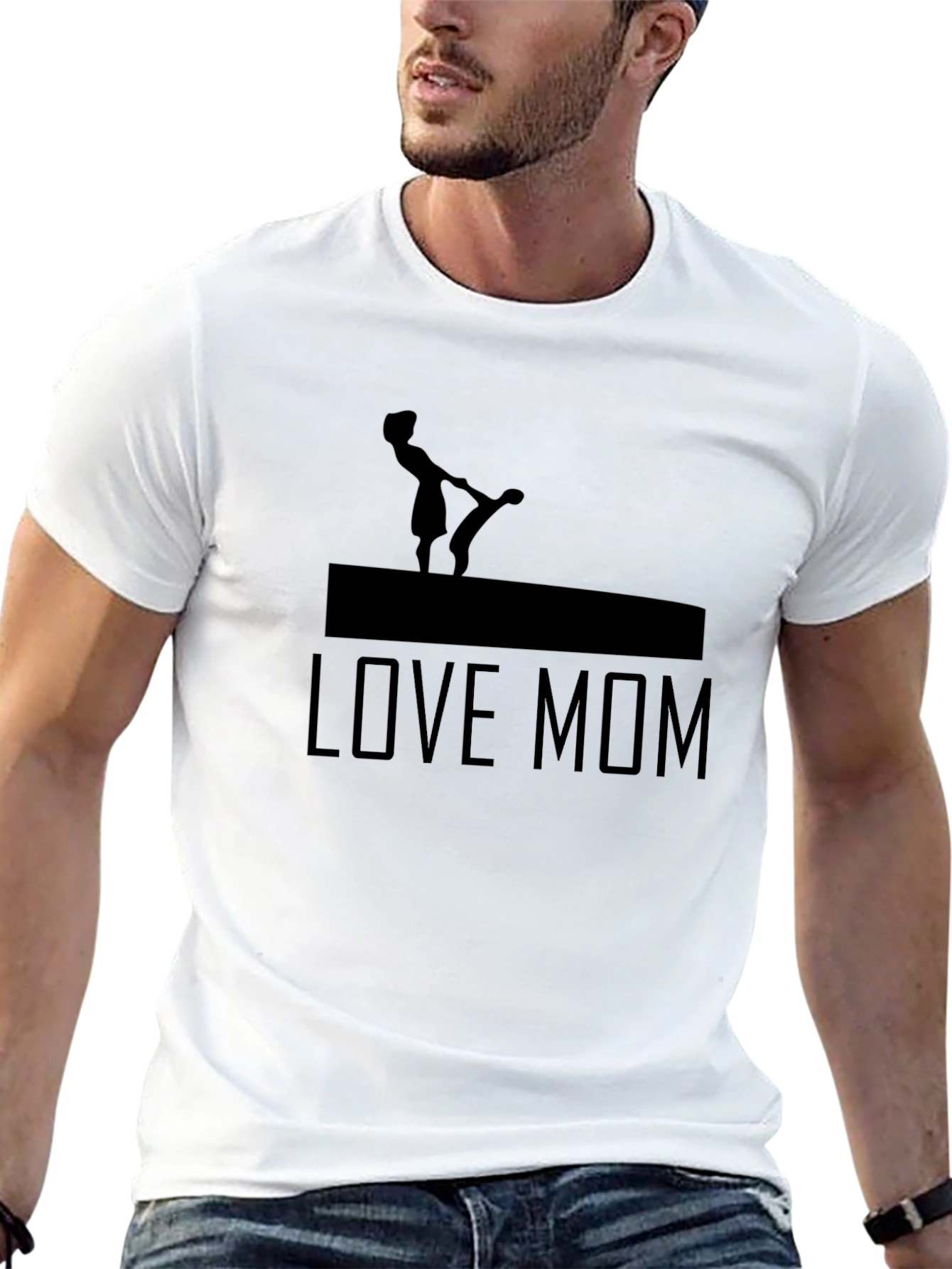 Love Mom Graphic Tee - Black Cotton T-Shirt