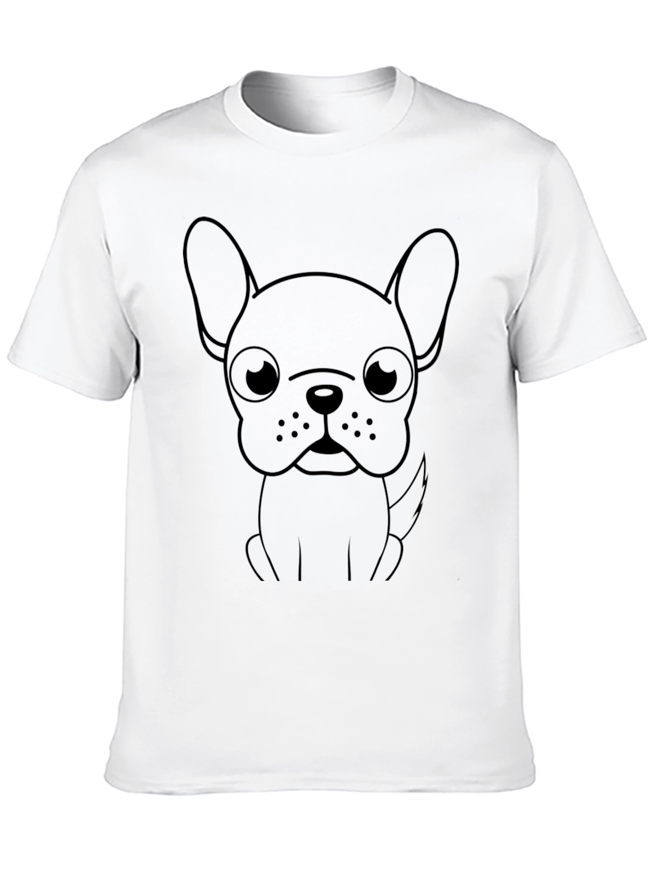 French Bulldog Outline Black T-Shirt