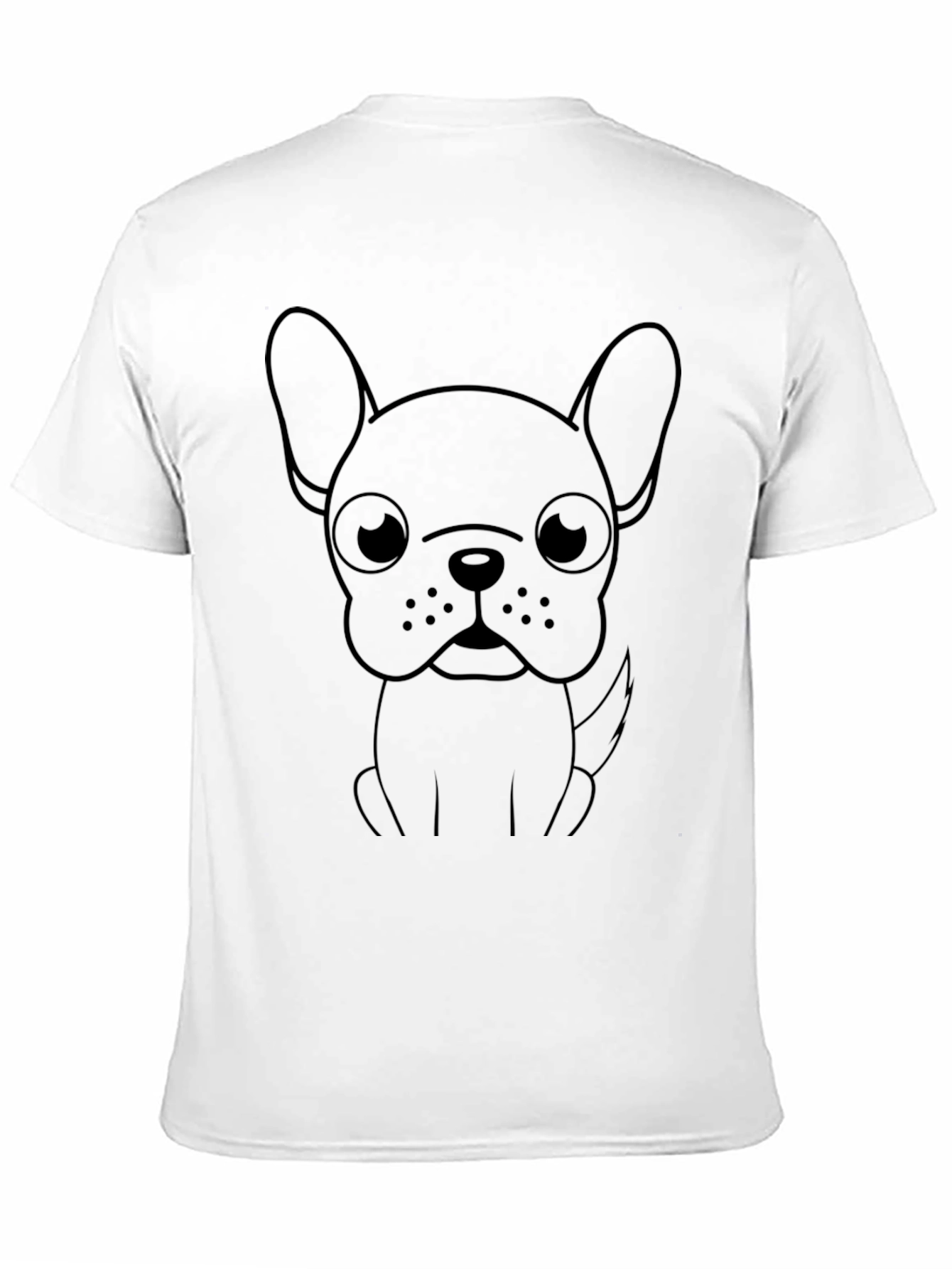 French Bulldog Outline Black T-Shirt