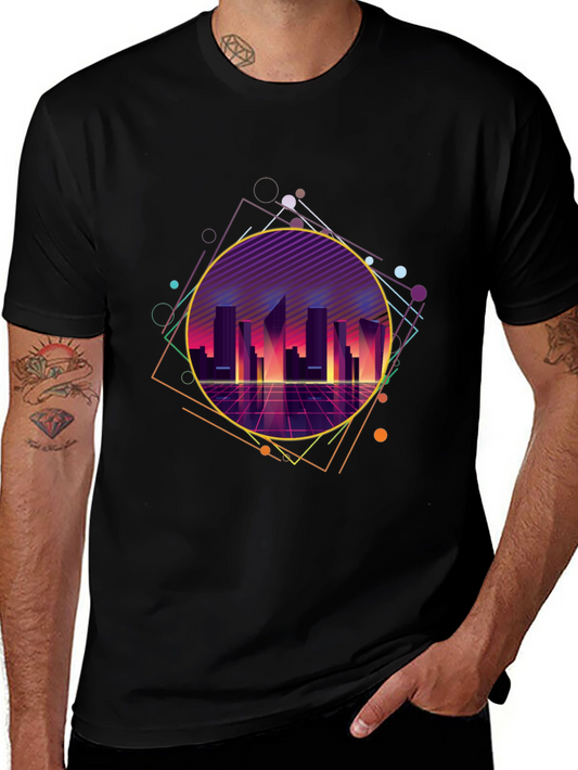 Retro Wave Cityscape Graphic Tee