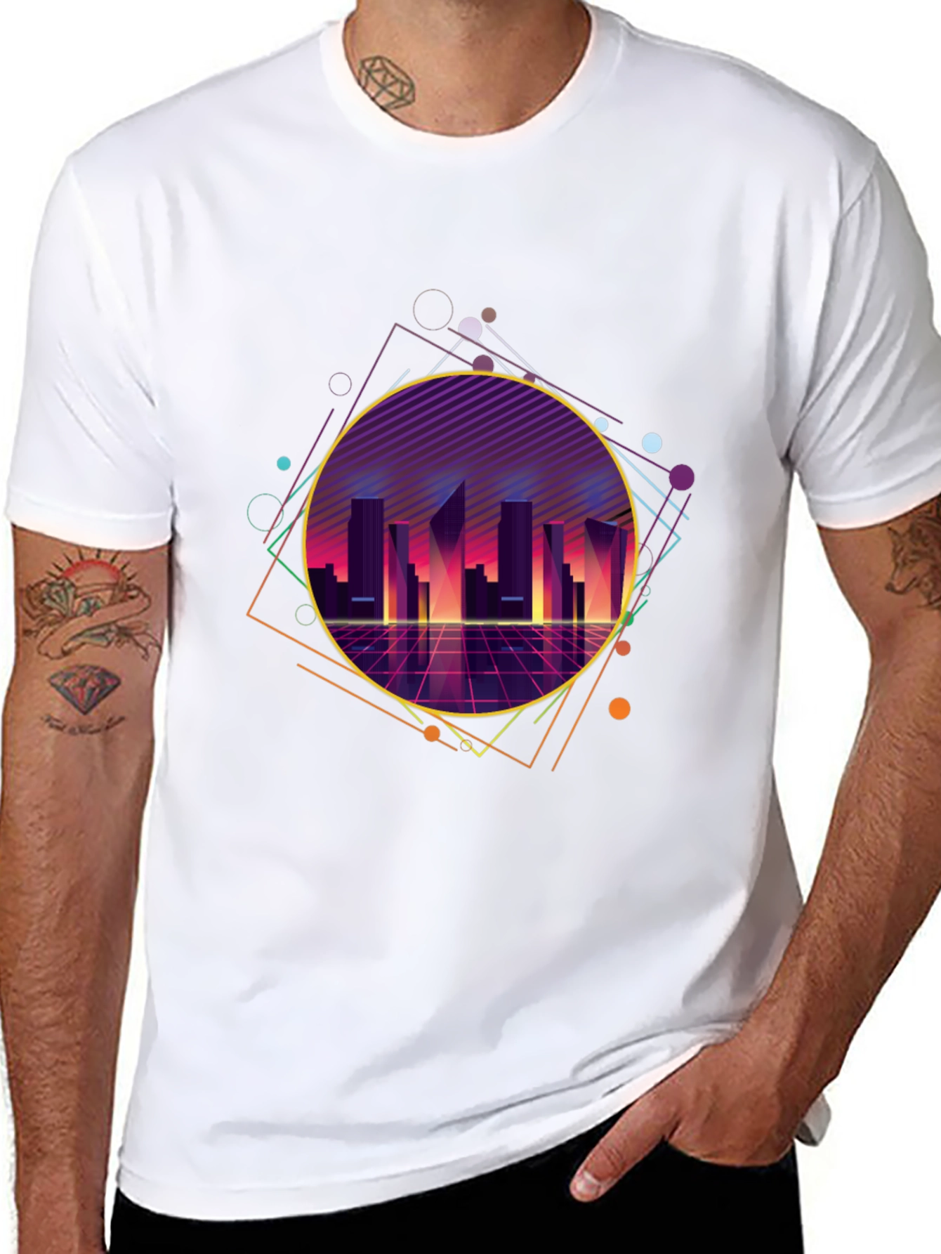 Retro Wave Cityscape Graphic Tee