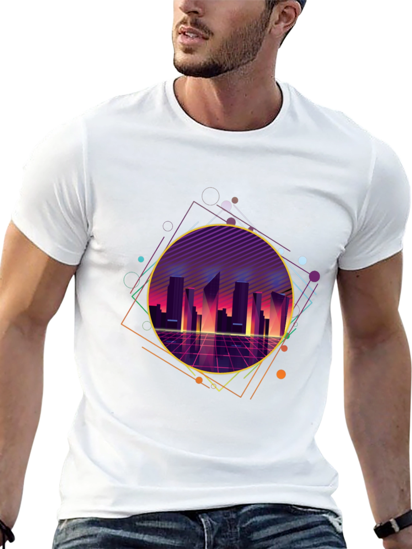 Retro Wave Cityscape Graphic Tee