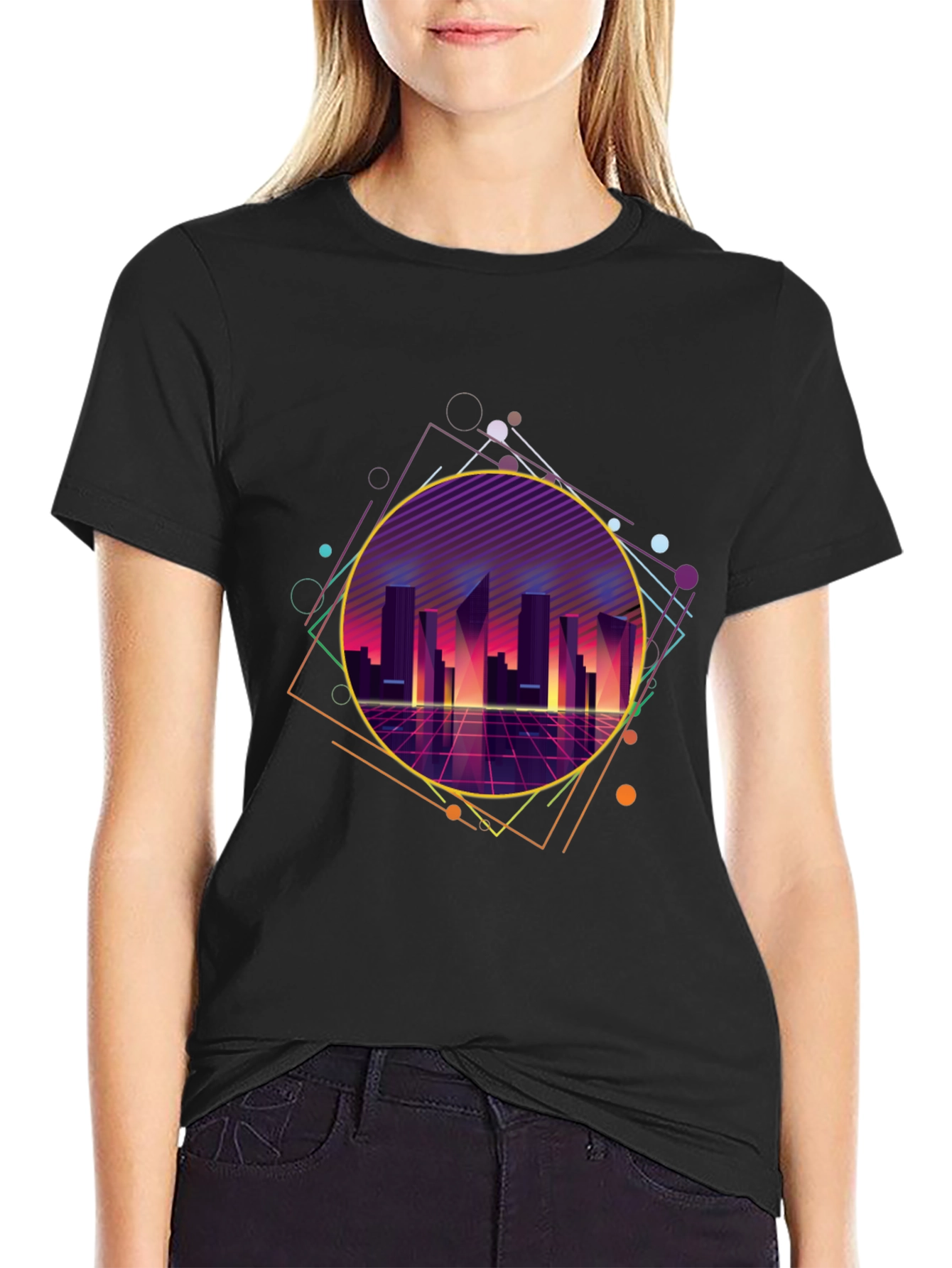 Retro Wave Cityscape Graphic Tee