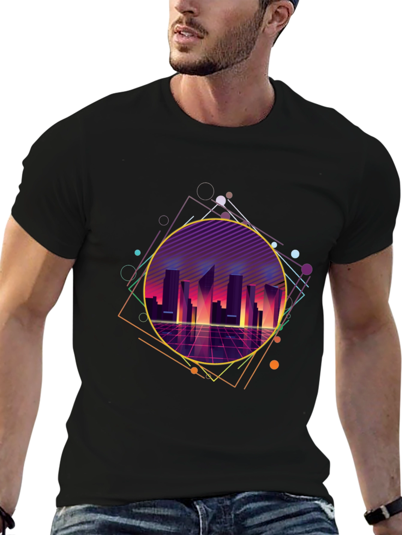 Retro Wave Cityscape Graphic Tee