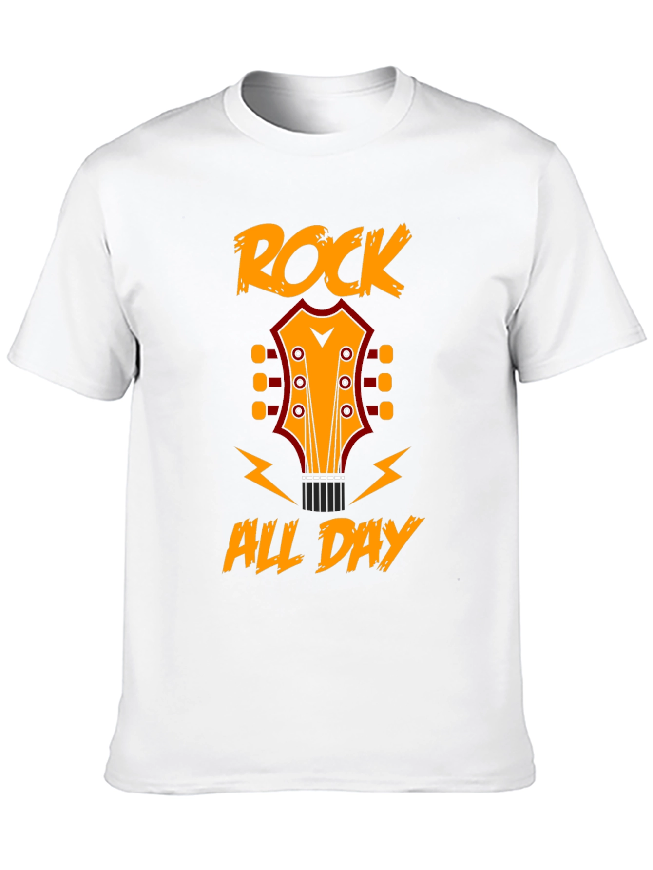 Rock All Day T-Shirt: Guitar Headstock Design