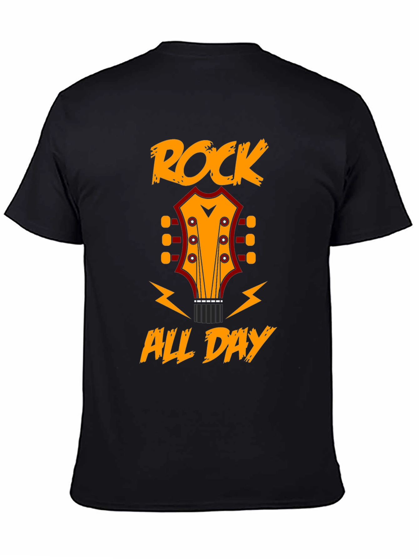 Rock All Day T-Shirt: Guitar Headstock Design
