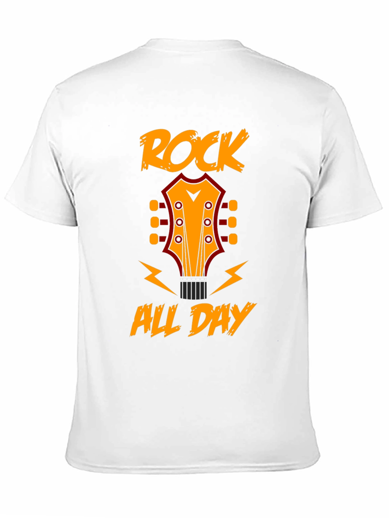 Rock All Day T-Shirt: Guitar Headstock Design