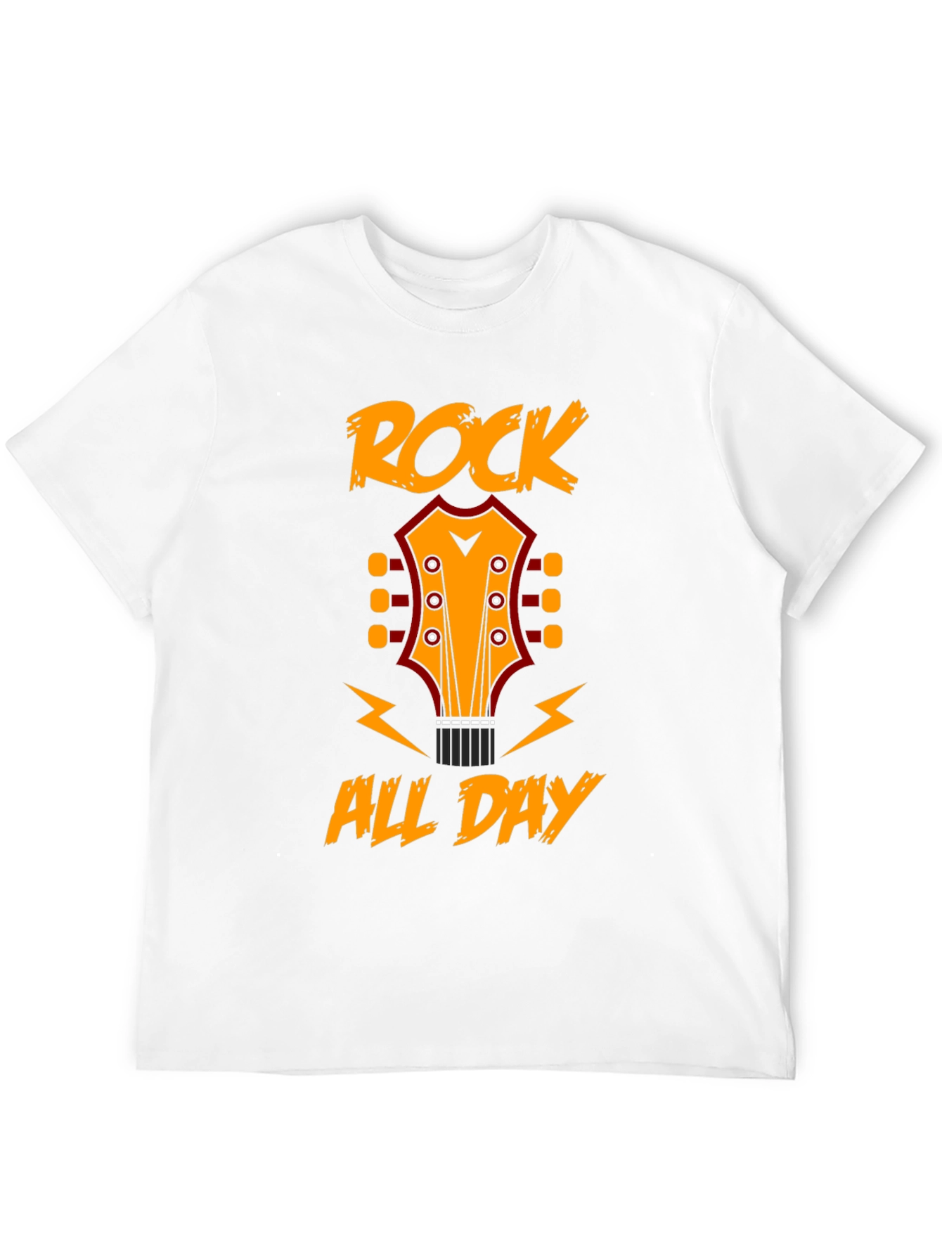 Rock All Day T-Shirt: Guitar Headstock Design