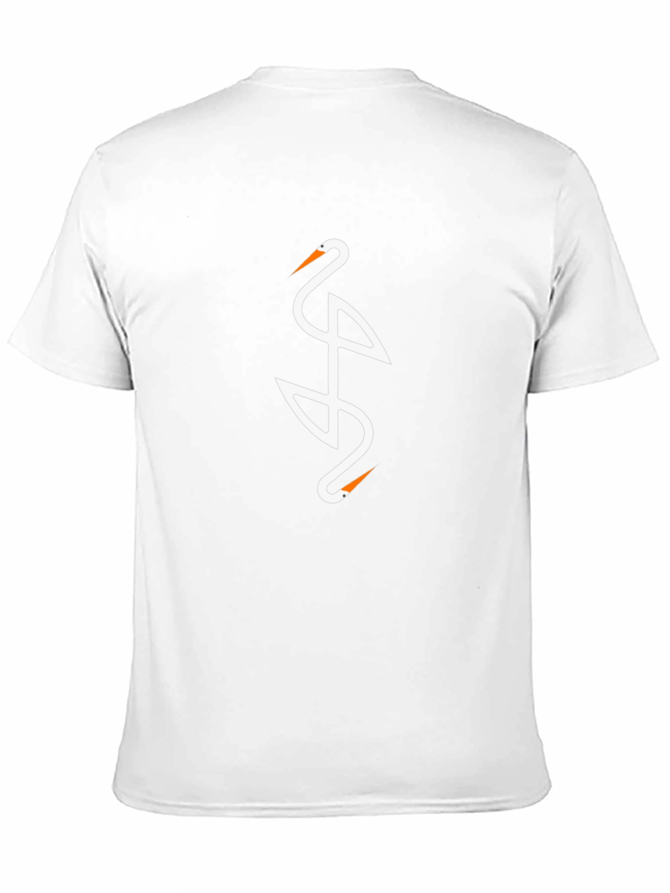 Elegant Crane Design Black T-Shirt