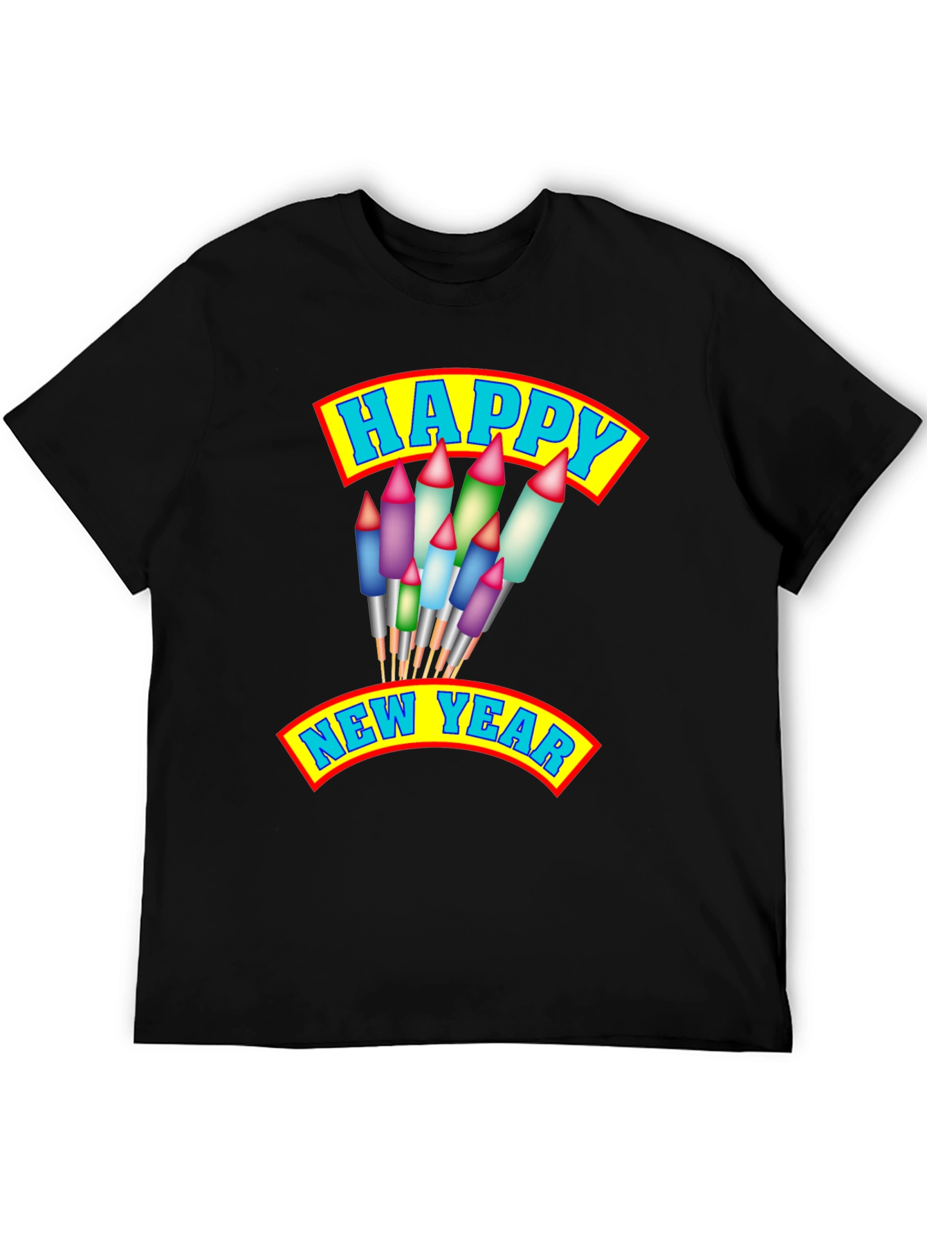 Happy New Year T-Shirt with Fireworks