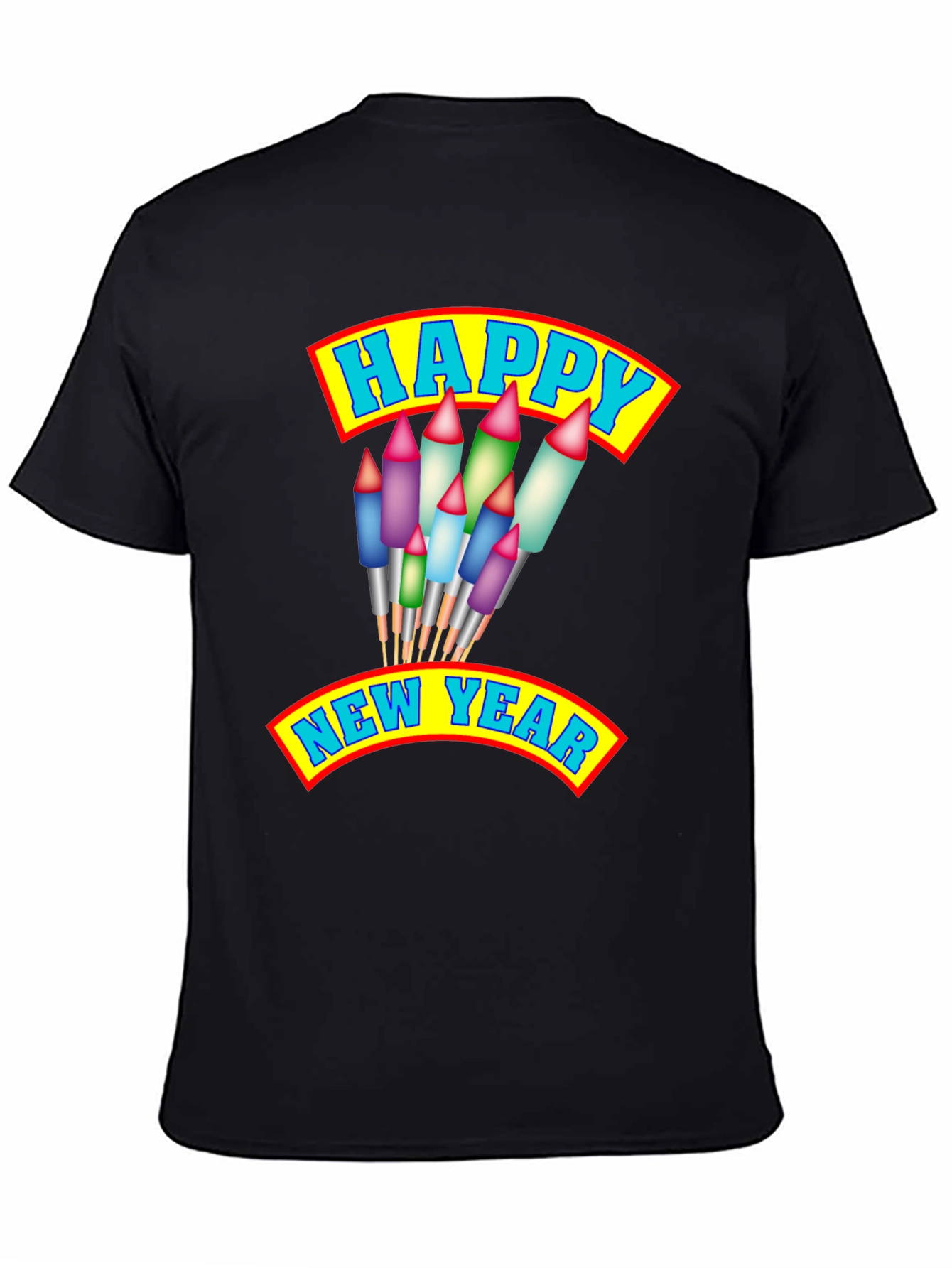 Happy New Year T-Shirt with Fireworks