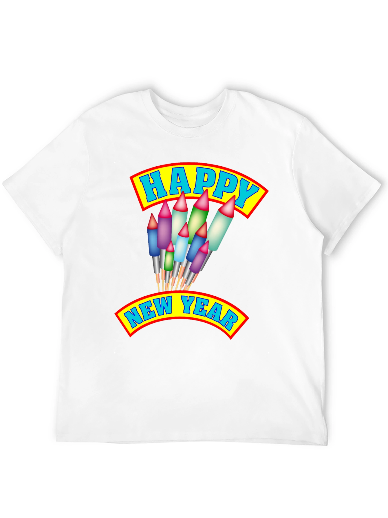 Happy New Year T-Shirt with Fireworks