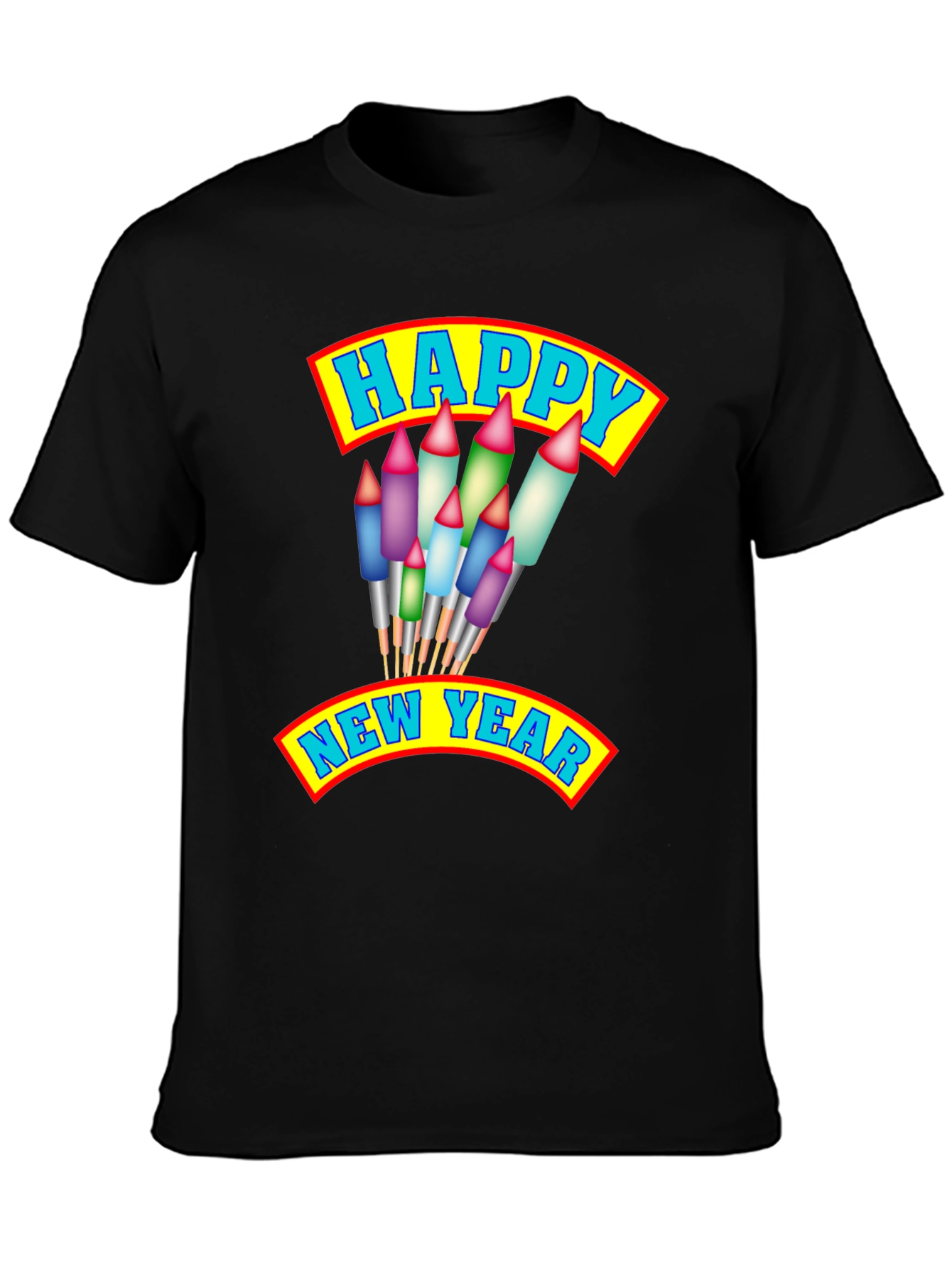 Happy New Year T-Shirt with Fireworks