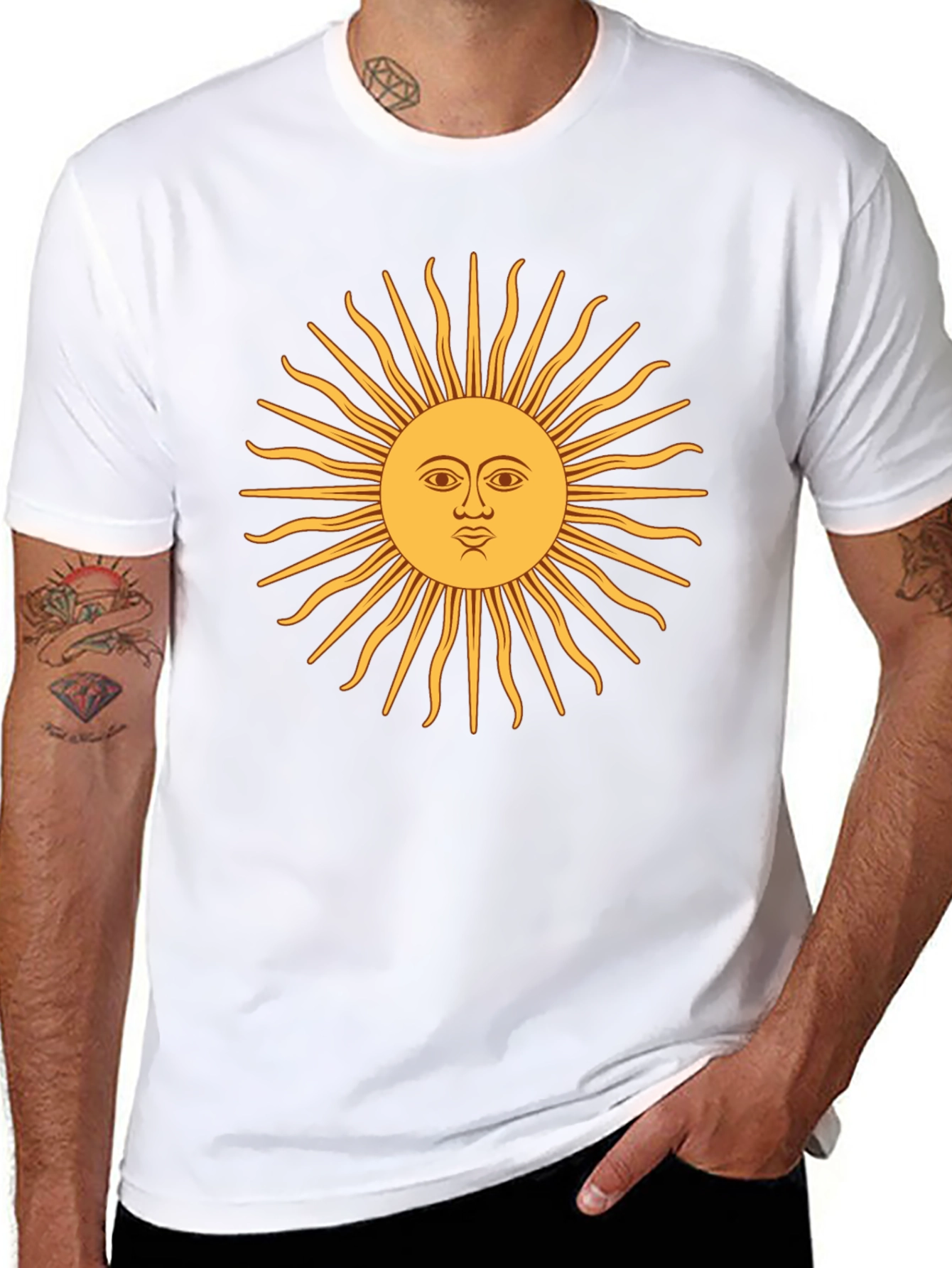 Sun Graphic Black T-Shirt - Casual & Stylish