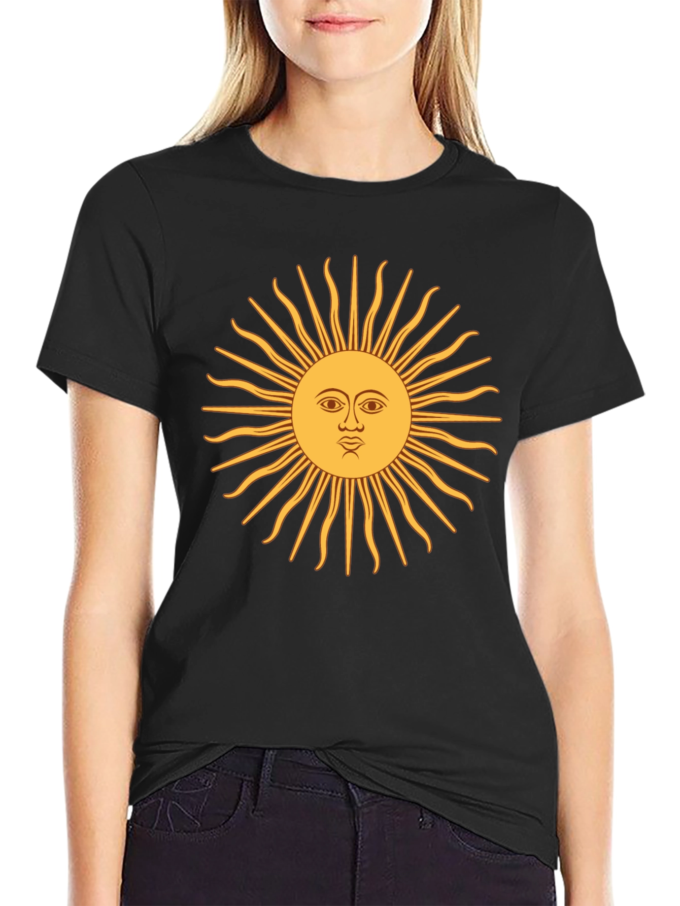 Sun Graphic Black T-Shirt - Casual & Stylish