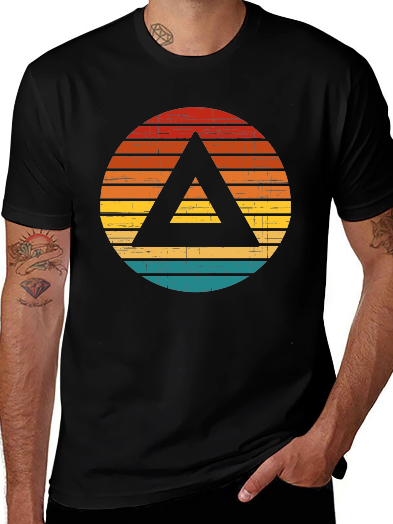 Retro Circle Triangle Graphic Tee