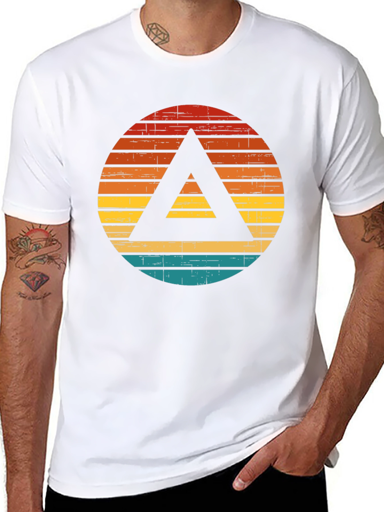 Retro Circle Triangle Graphic Tee