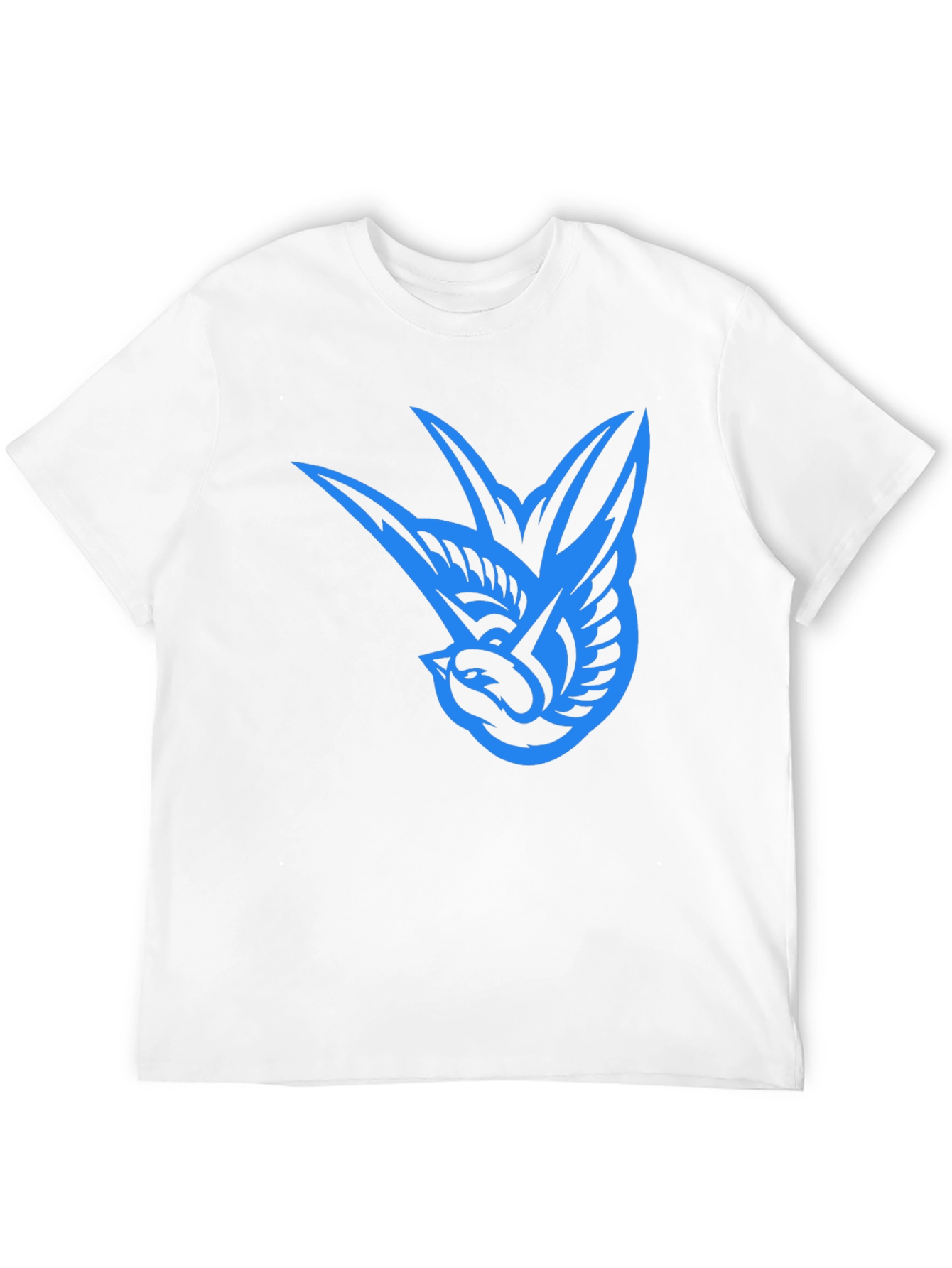 Blue Swallow Graphic Black T-Shirt