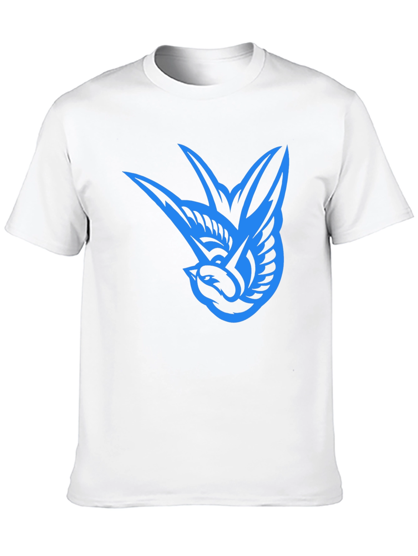 Blue Swallow Graphic Black T-Shirt