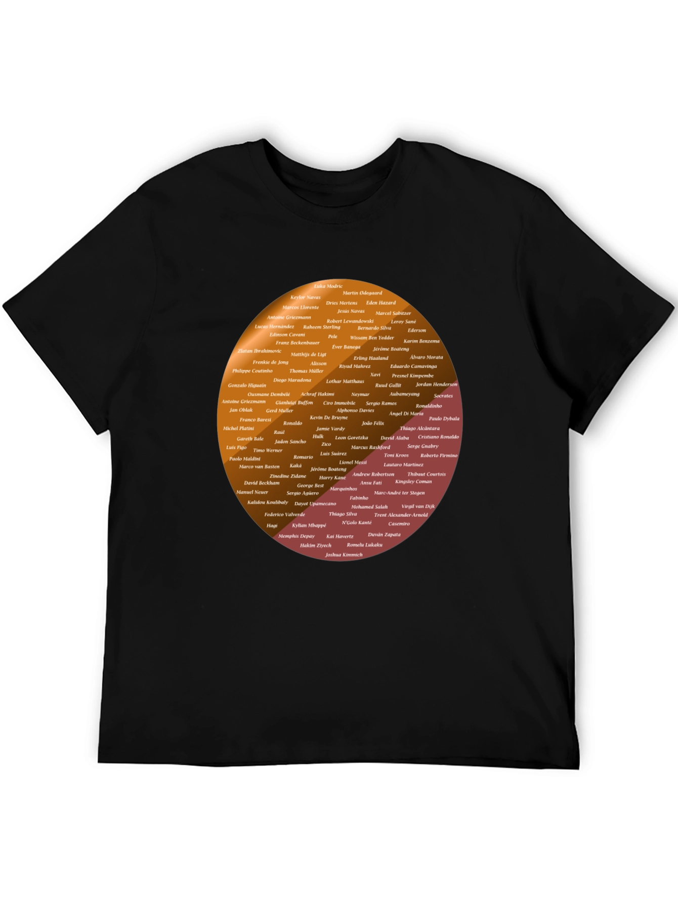 Soccer Legends T-Shirt: Player Names Graphic Print