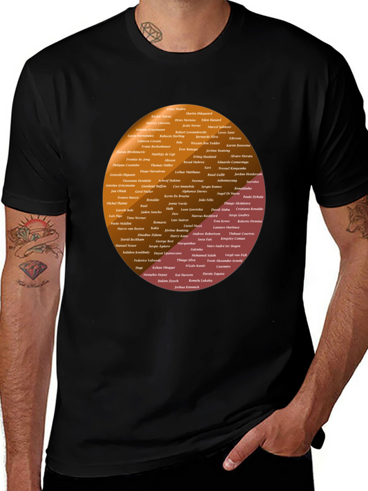 Soccer Legends T-Shirt: Player Names Graphic Print