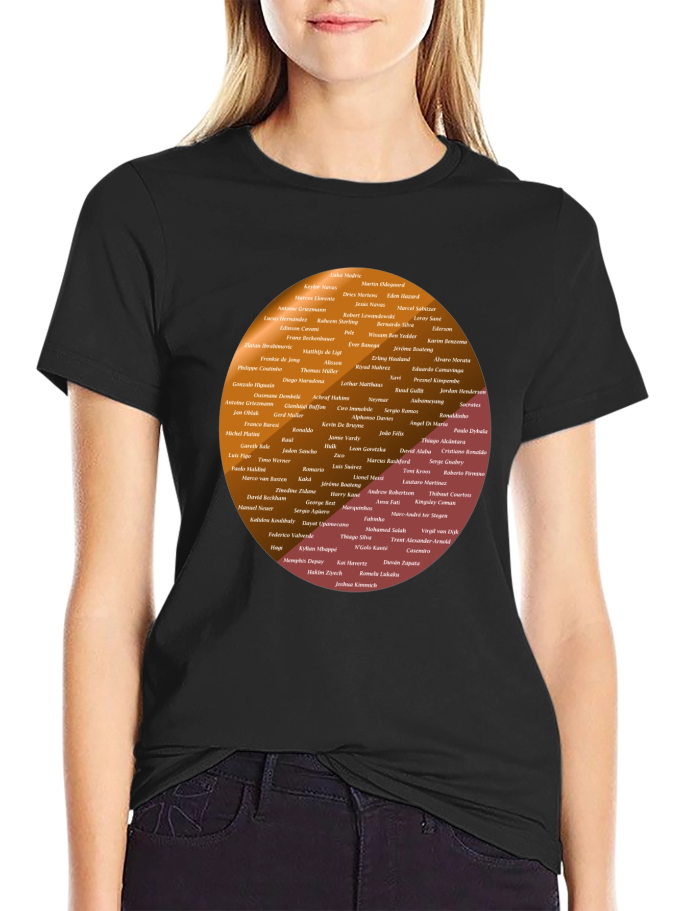 Soccer Legends T-Shirt: Player Names Graphic Print