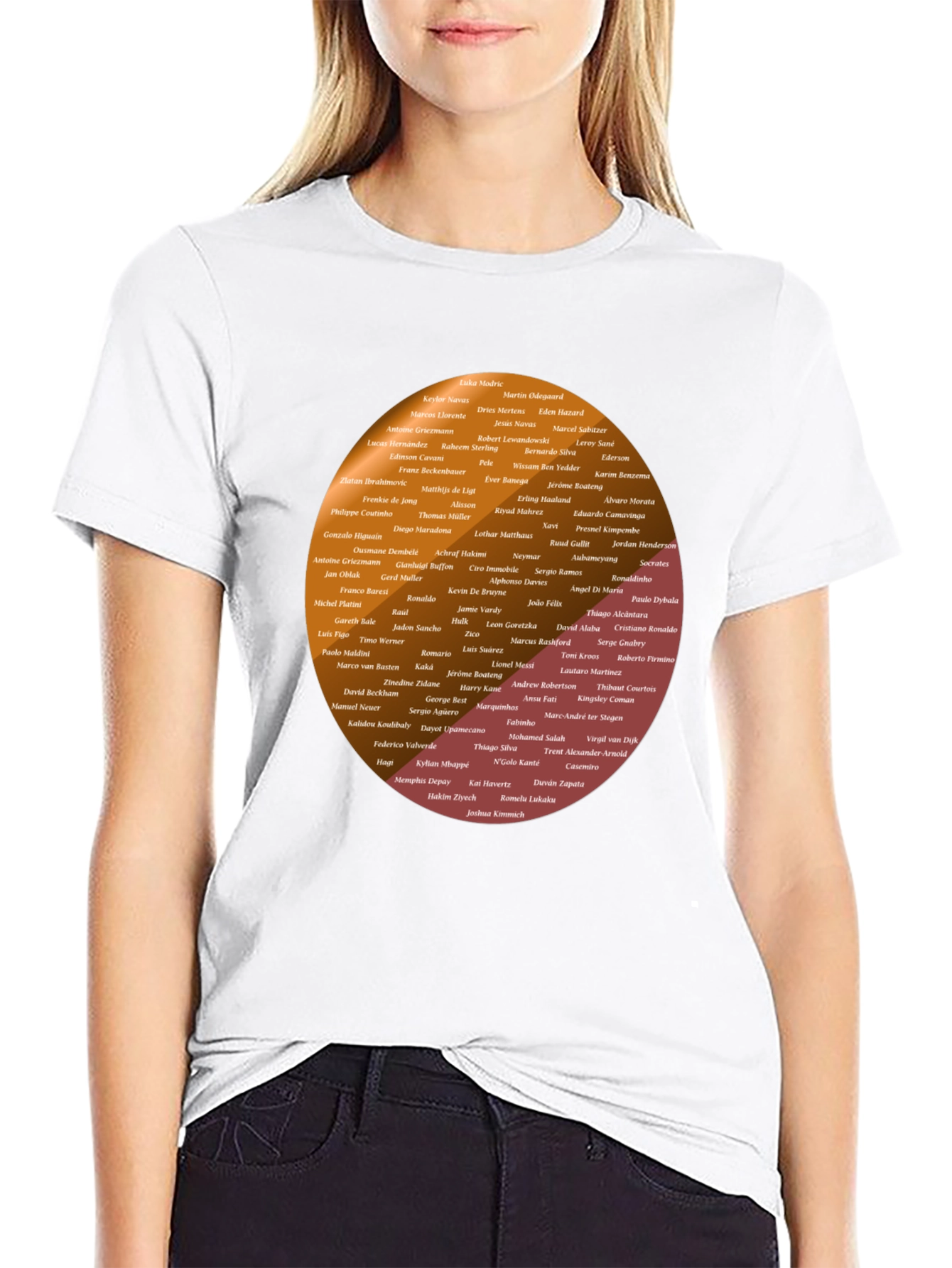 Soccer Legends T-Shirt: Player Names Graphic Print