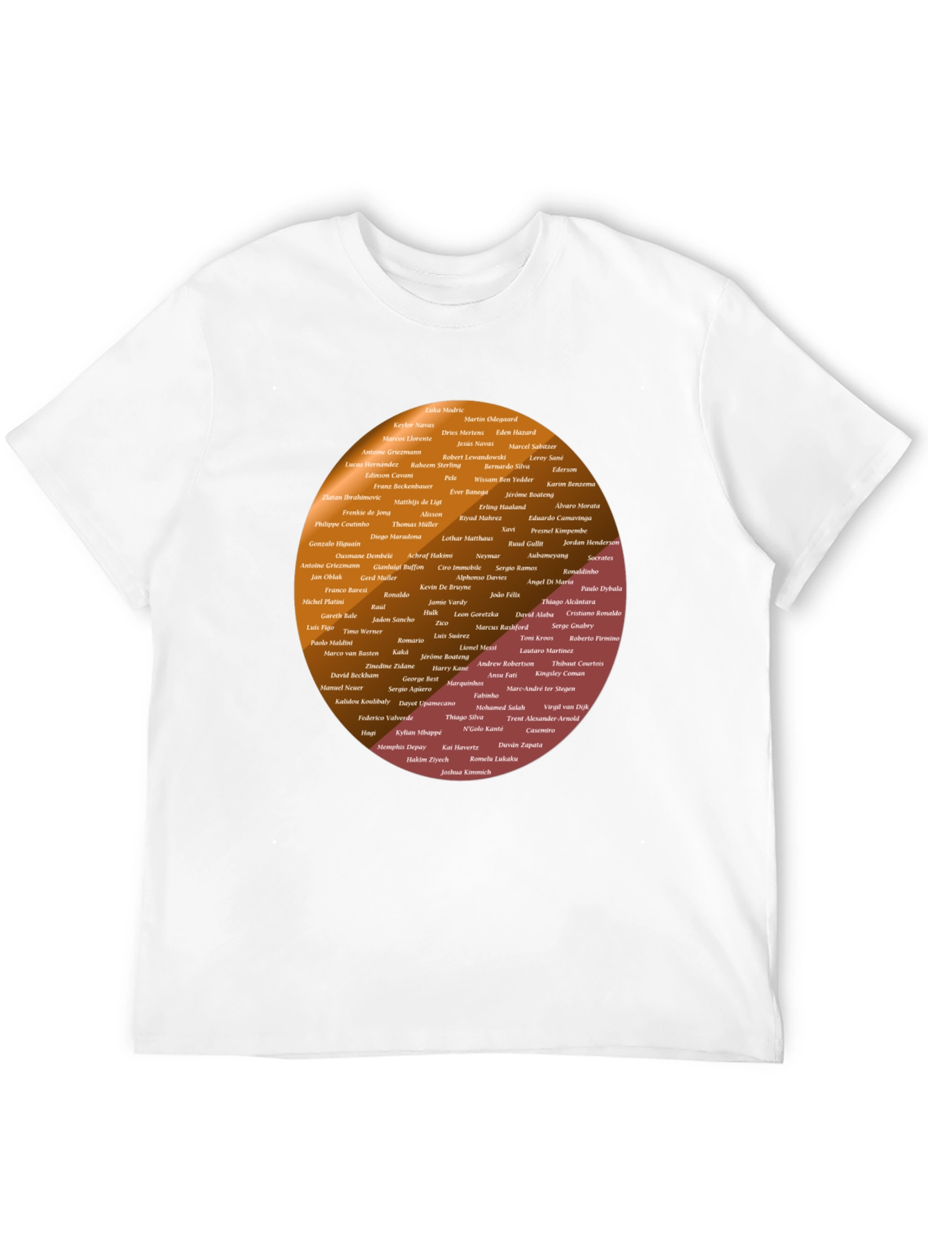Soccer Legends T-Shirt: Player Names Graphic Print