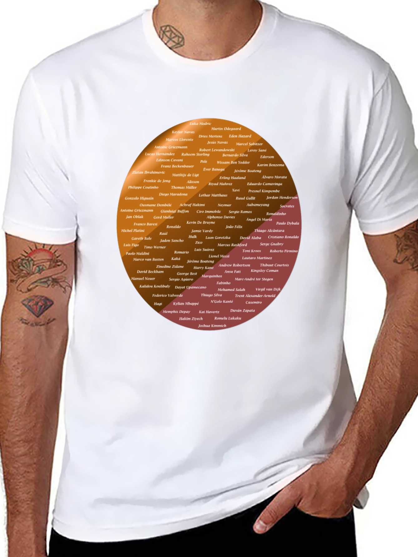 Soccer Legends T-Shirt: Player Names Graphic Print