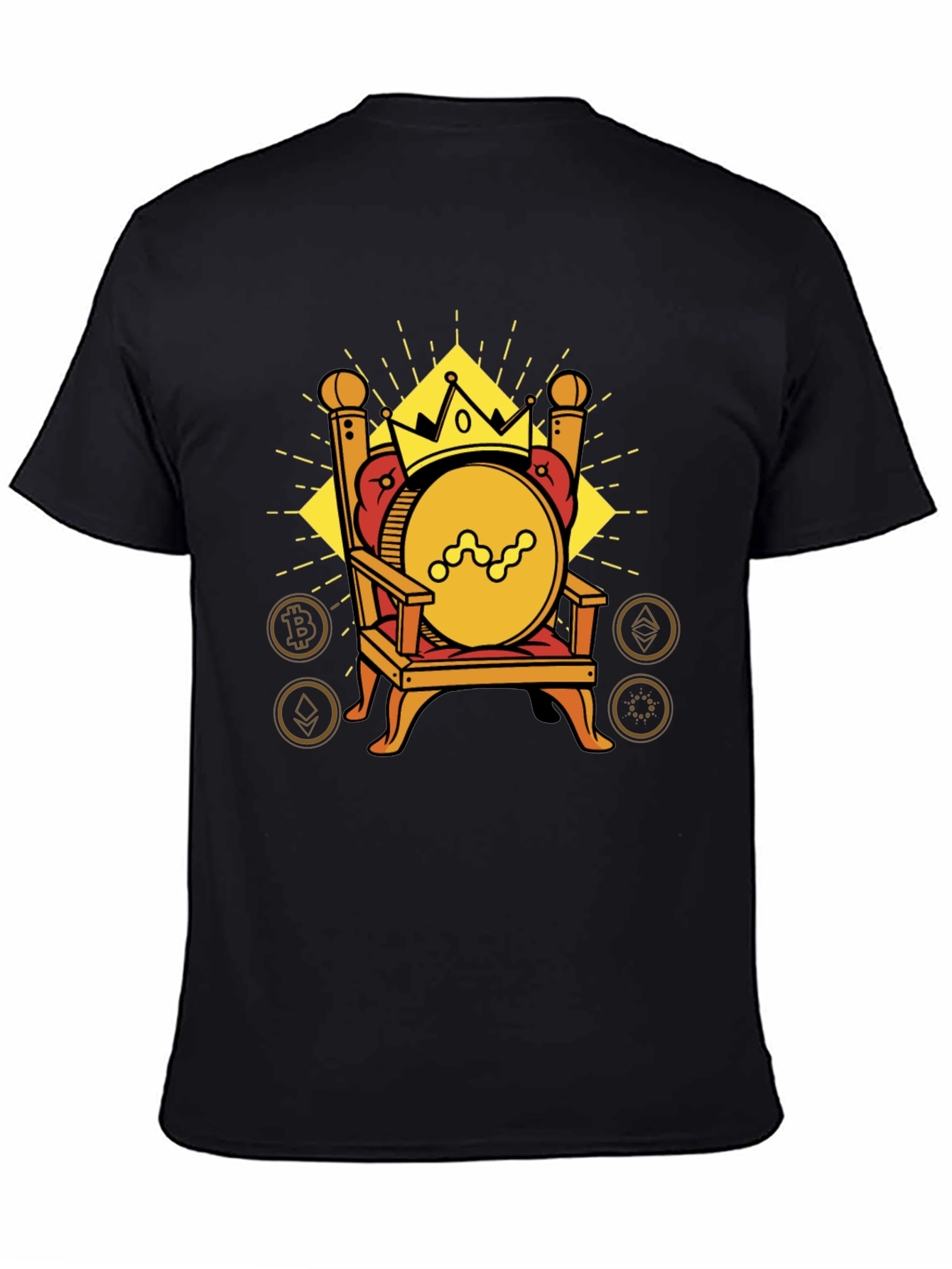 Crypto King T-Shirt - Bitcoin Ethereum Throne Design
