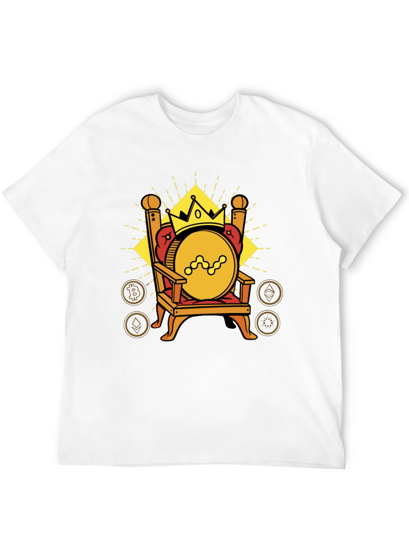 Crypto King T-Shirt - Bitcoin Ethereum Throne Design