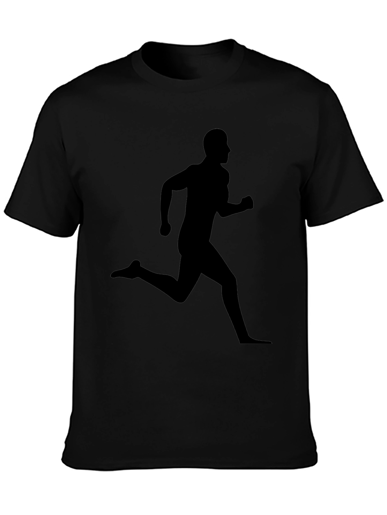 Black Running Man Graphic Tee - Athletic Style