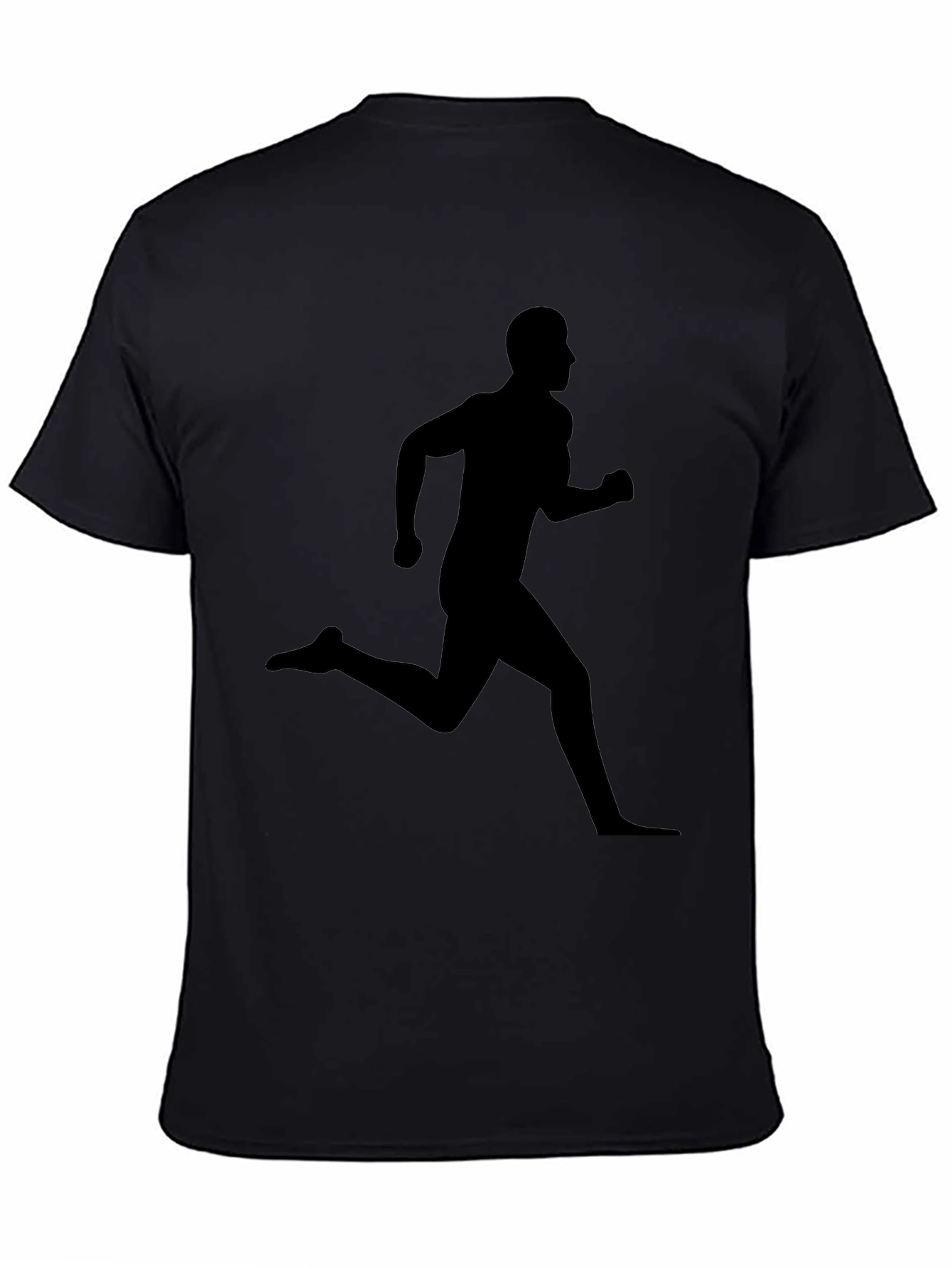 Black Running Man Graphic Tee - Athletic Style