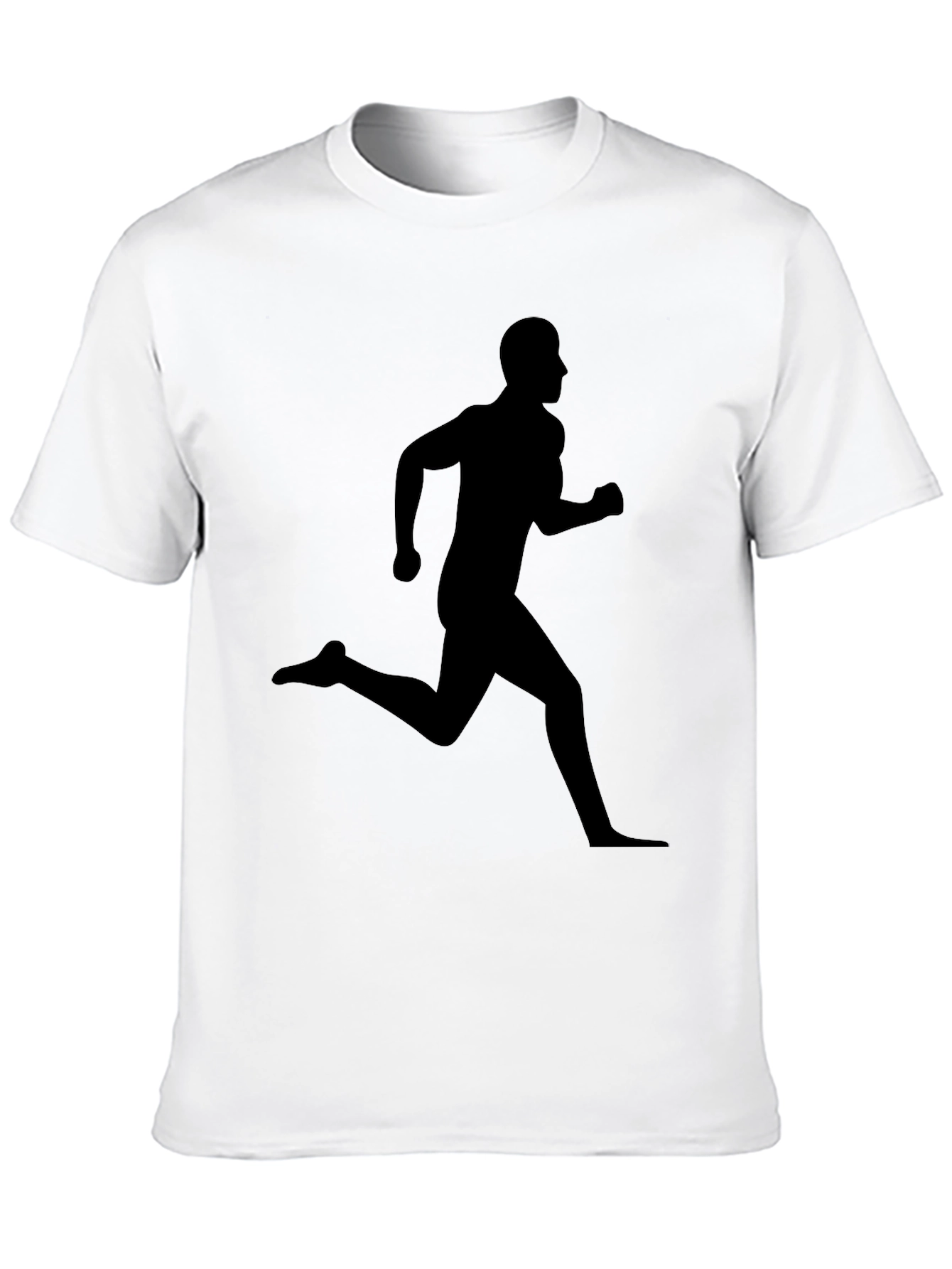 Black Running Man Graphic Tee - Athletic Style