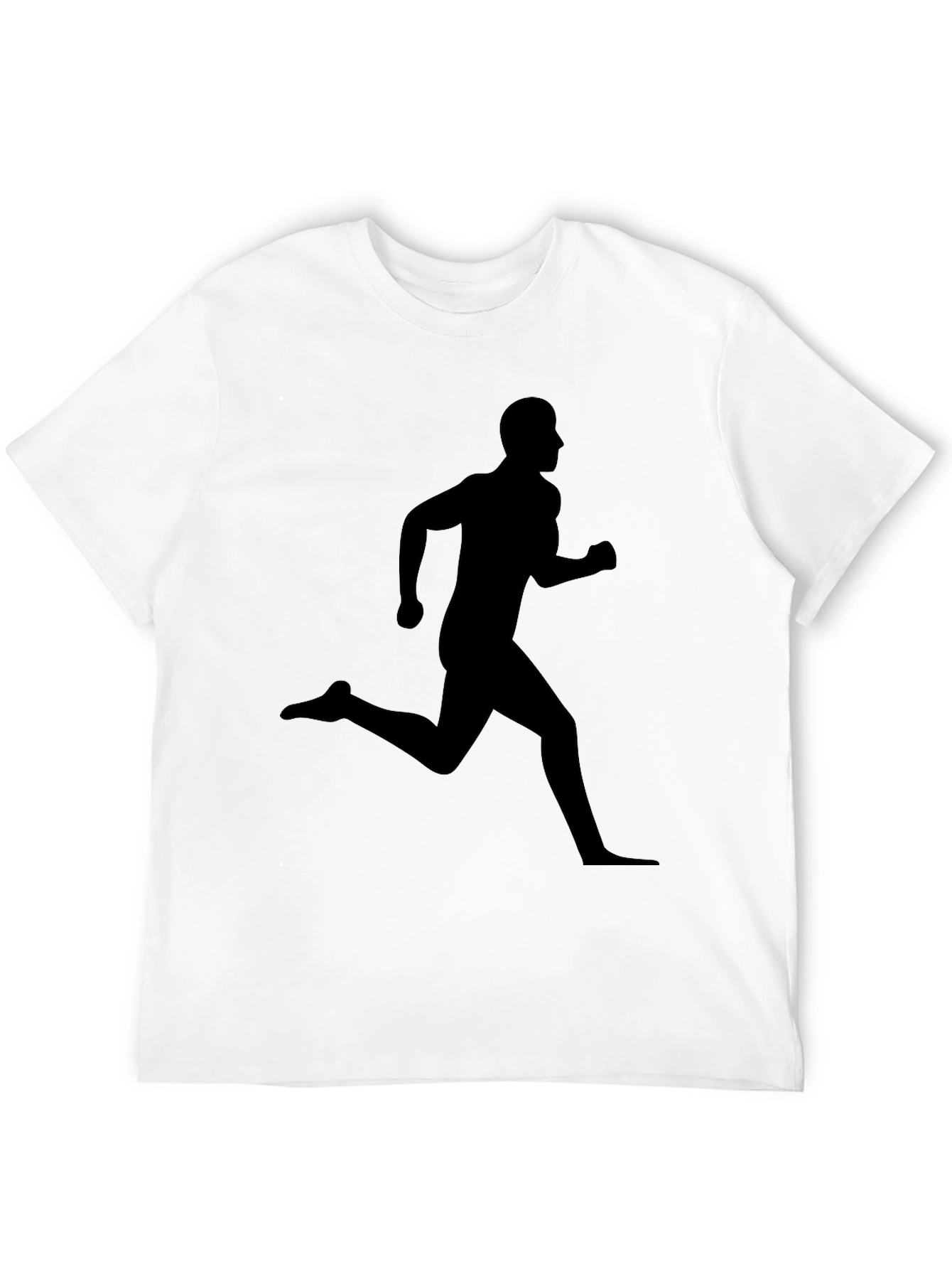 Black Running Man Graphic Tee - Athletic Style