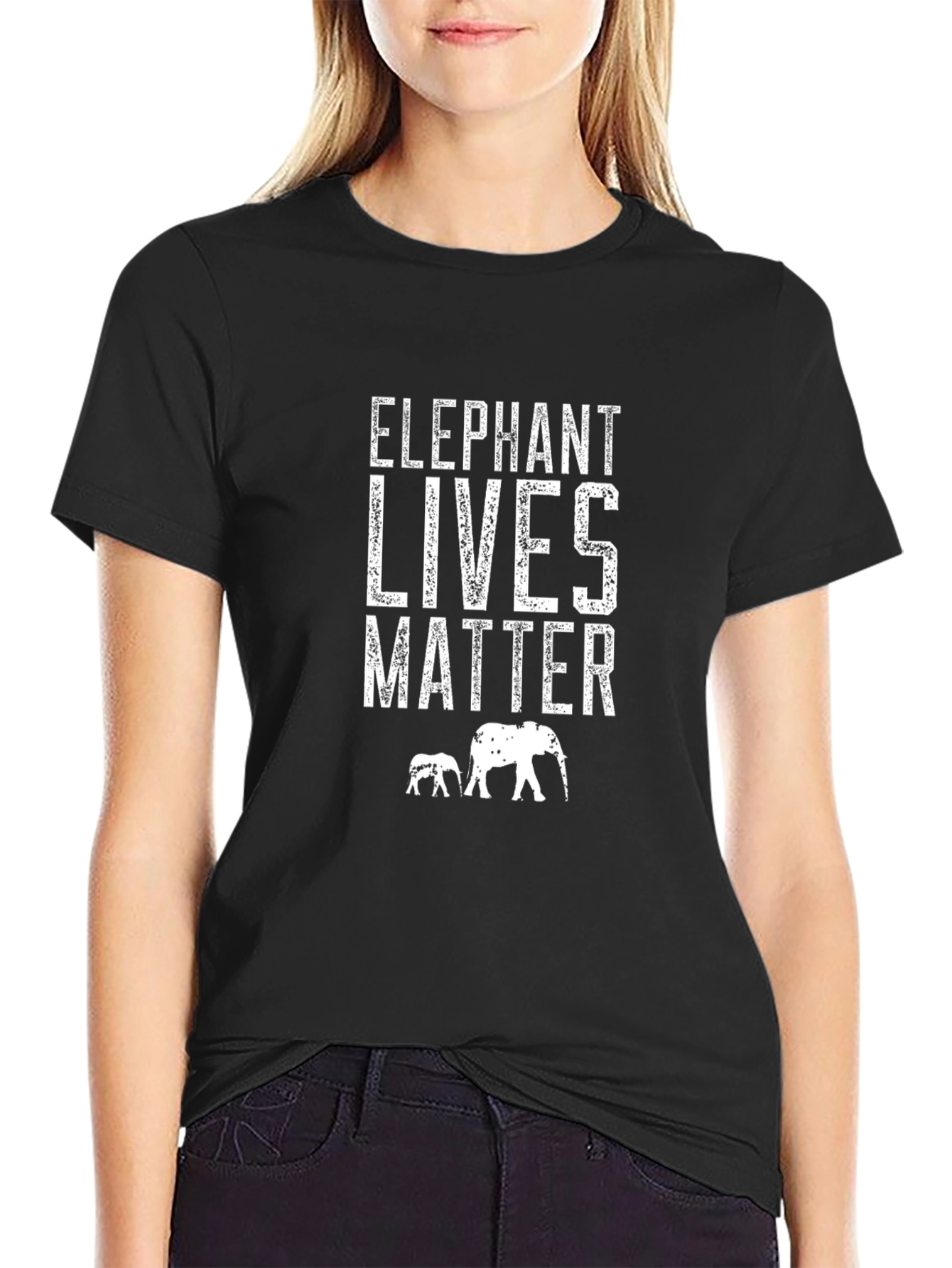 Elephant Lives Matter Graphic Tee - Black T-Shirt