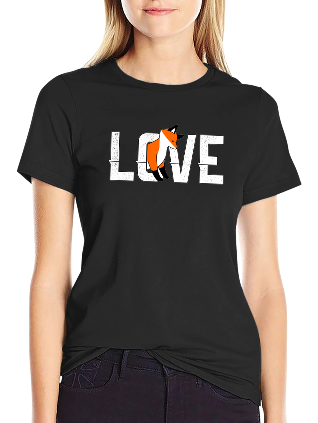 Love Fox Graphic Tee - Black