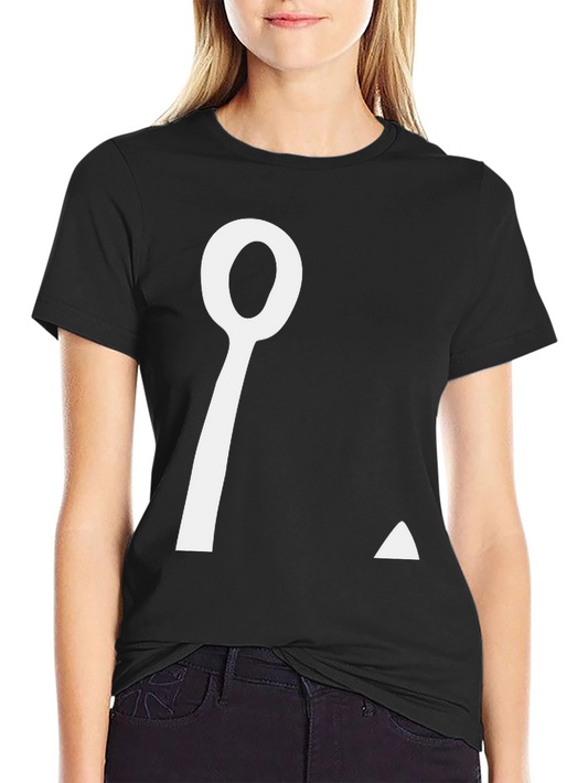 Black T-Shirt with Abstract Spoon Graphic