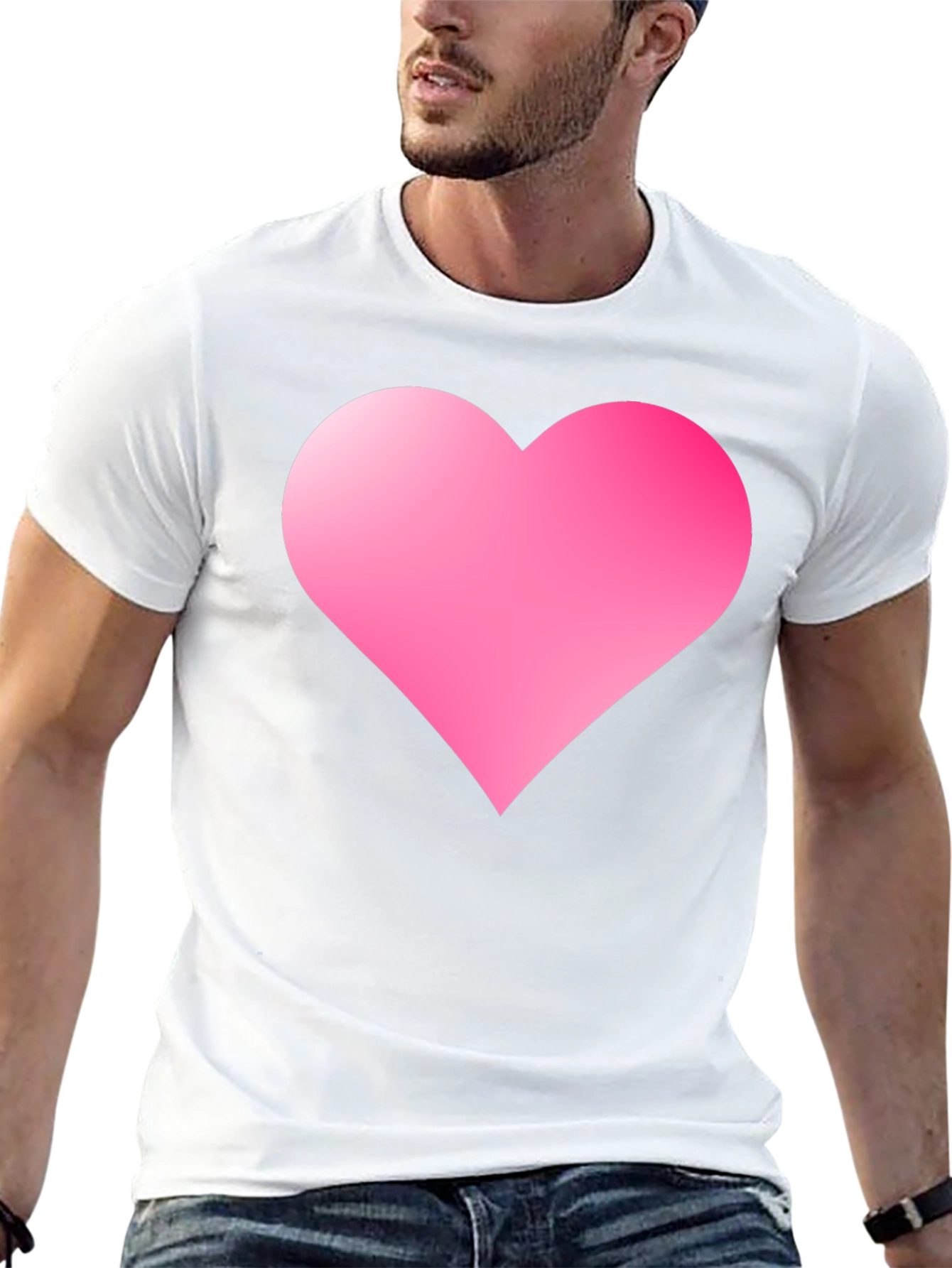 Heart Print Black T-Shirt