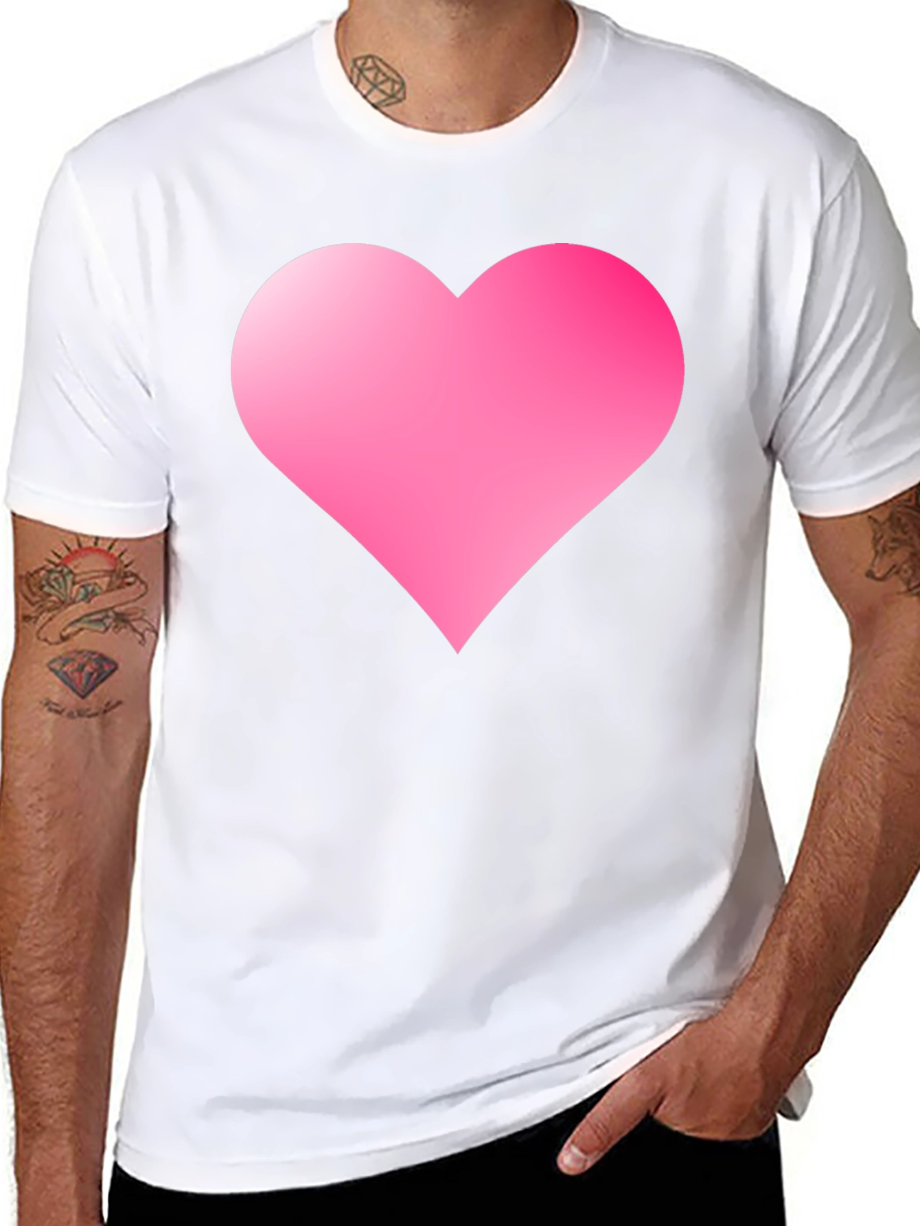Heart Print Black T-Shirt