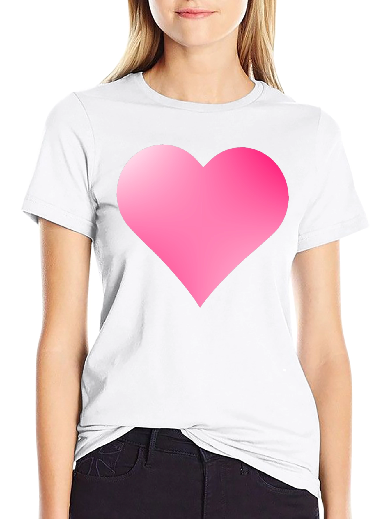 Heart Print Black T-Shirt