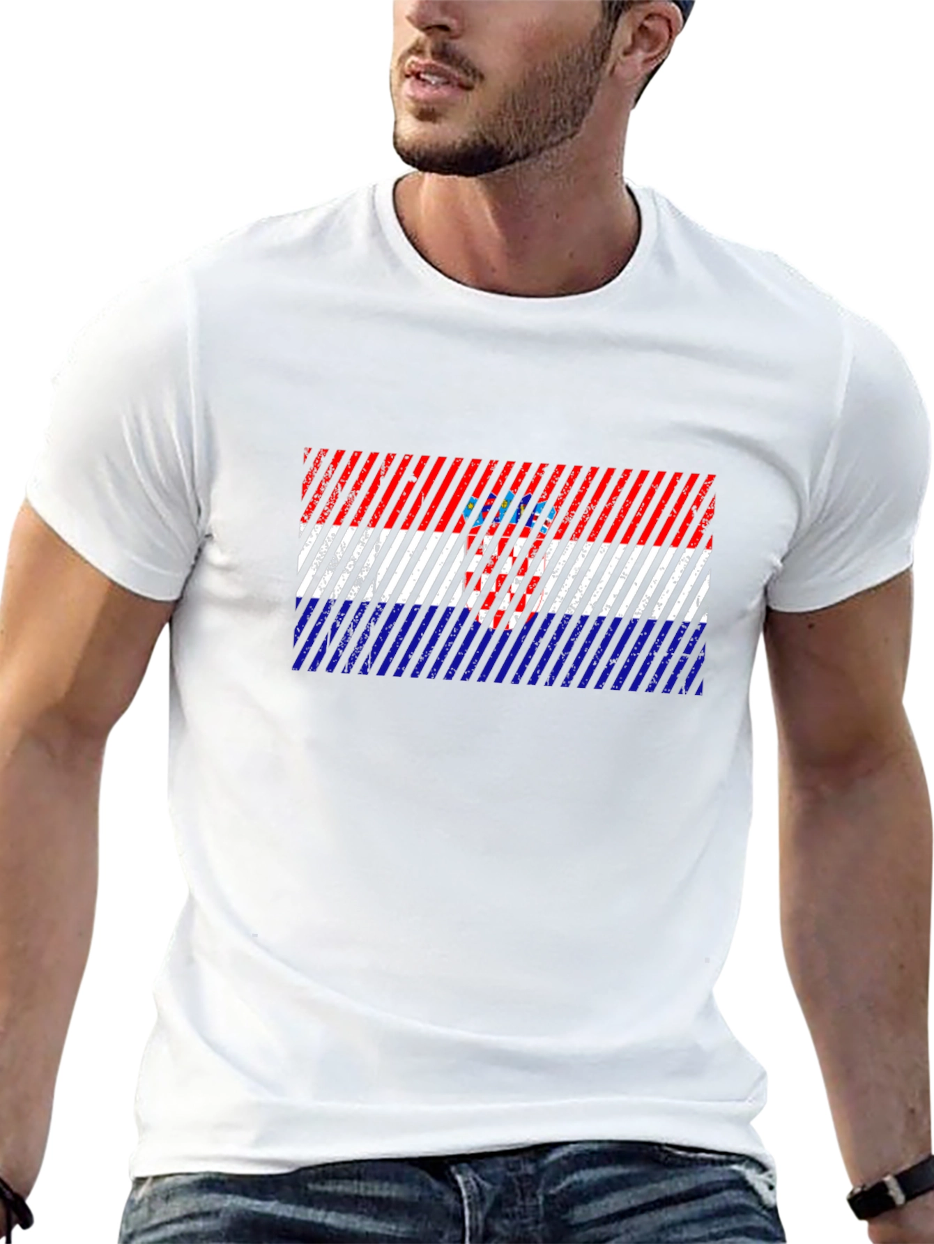 Croatia Flag Mens Graphic T-Shirt